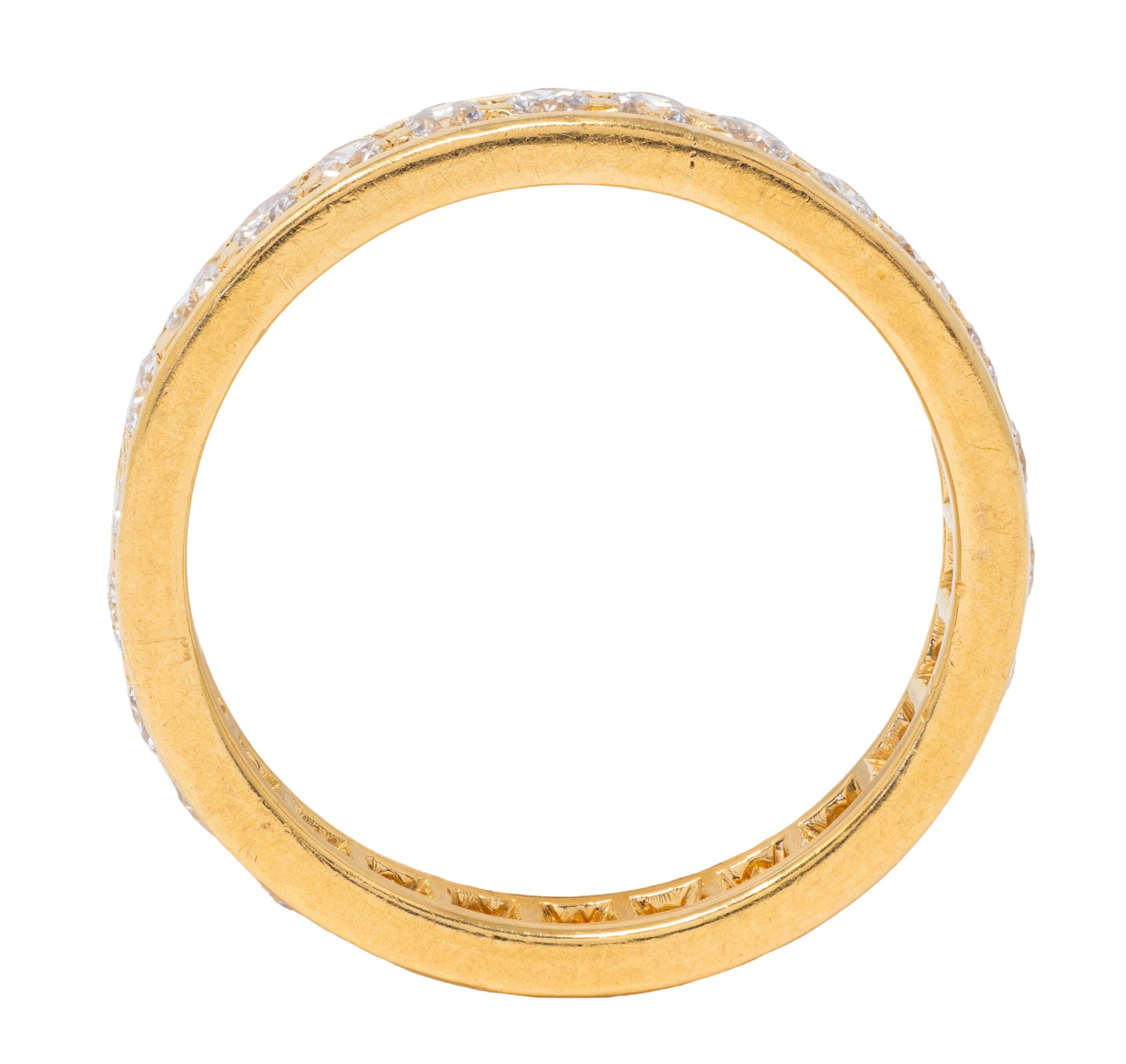 Bulgari 1970's Round Diamond 18 Karat Yellow Gold Vintage Eternity Band Ring