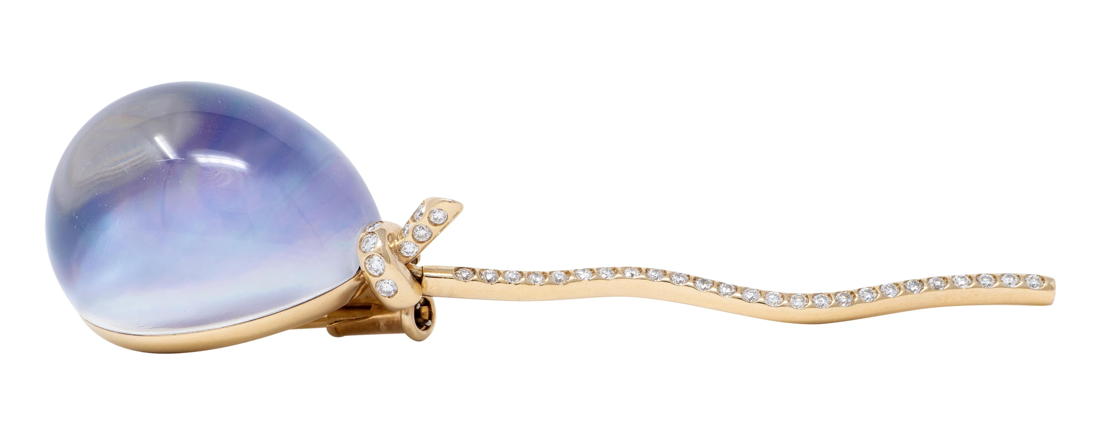 Vhernier Diamond Quartz Amethyst Mother-of-Pearl 18K Balloon Palloncino Brooch
