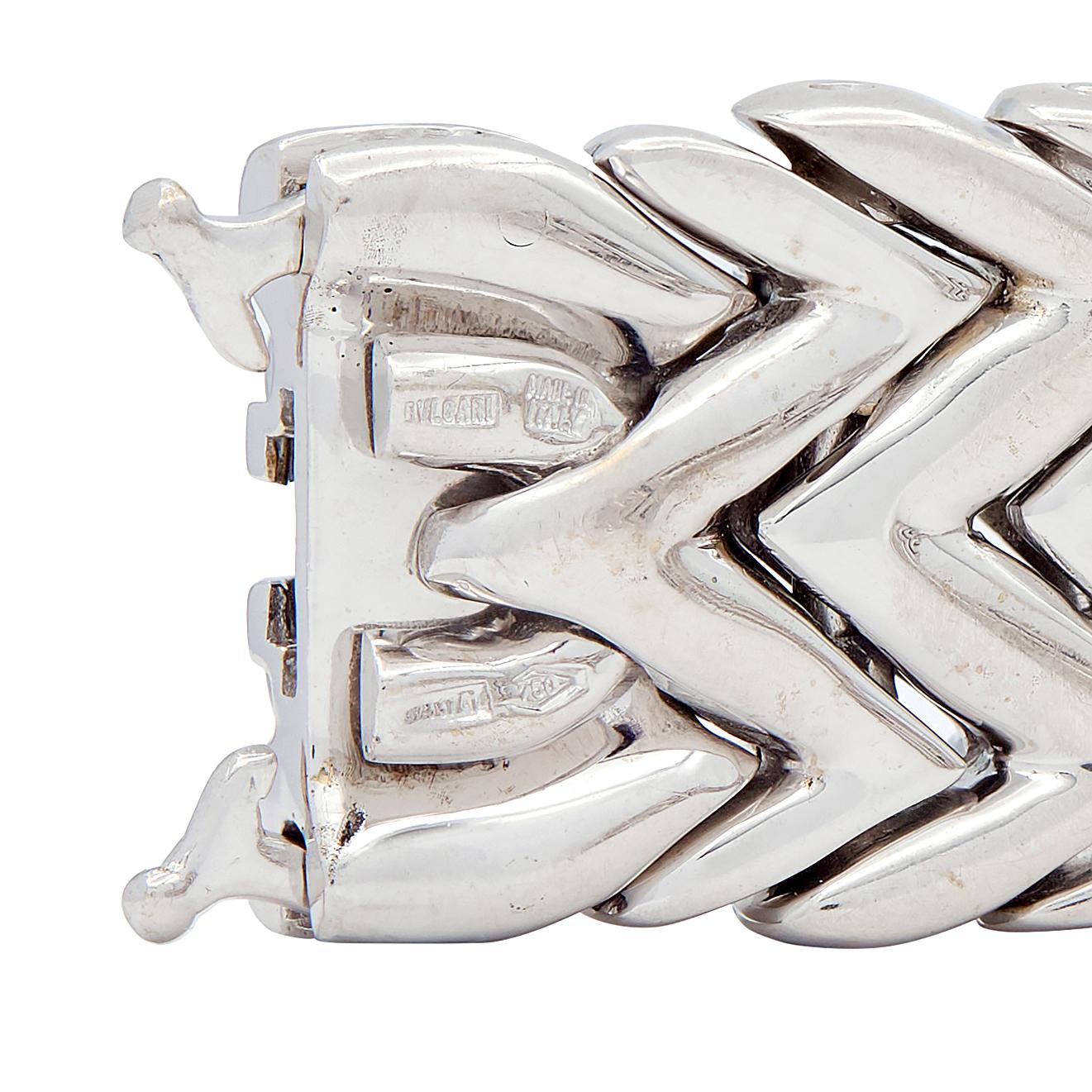Bulgari 1990's Round Diamond 18 Karat White Gold Vintage Trika Bracelet
