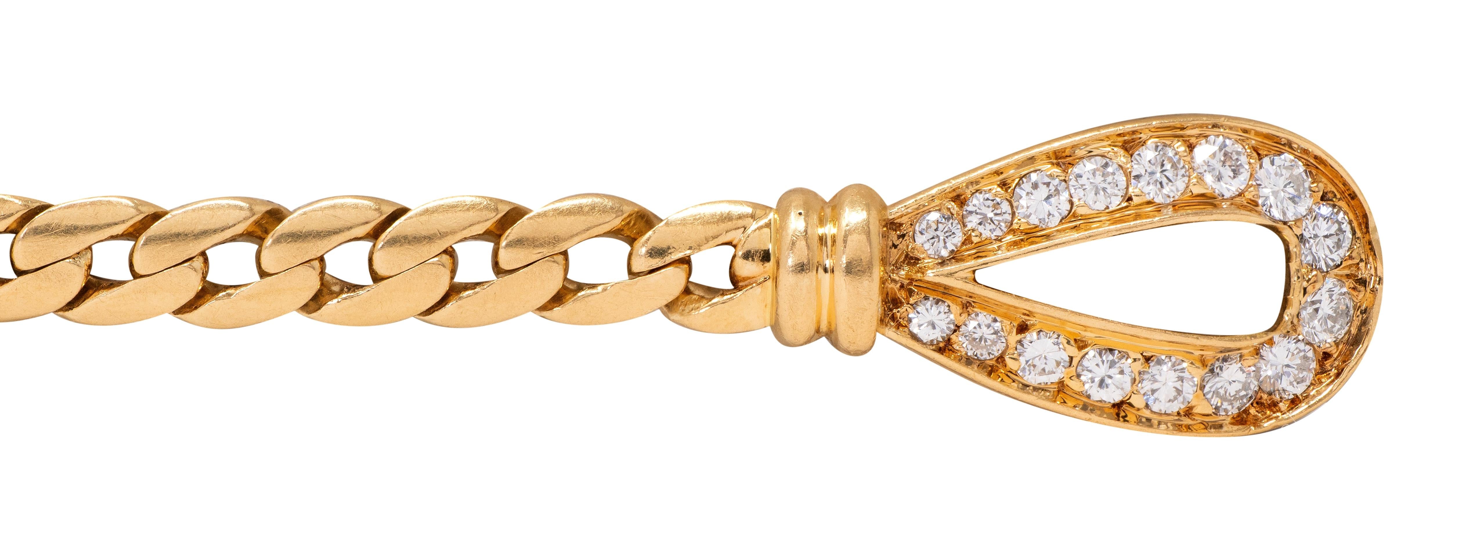 Cartier Georges L'Enfant French Diamond 18K Gold Vintage Agrafe Link Bracelet