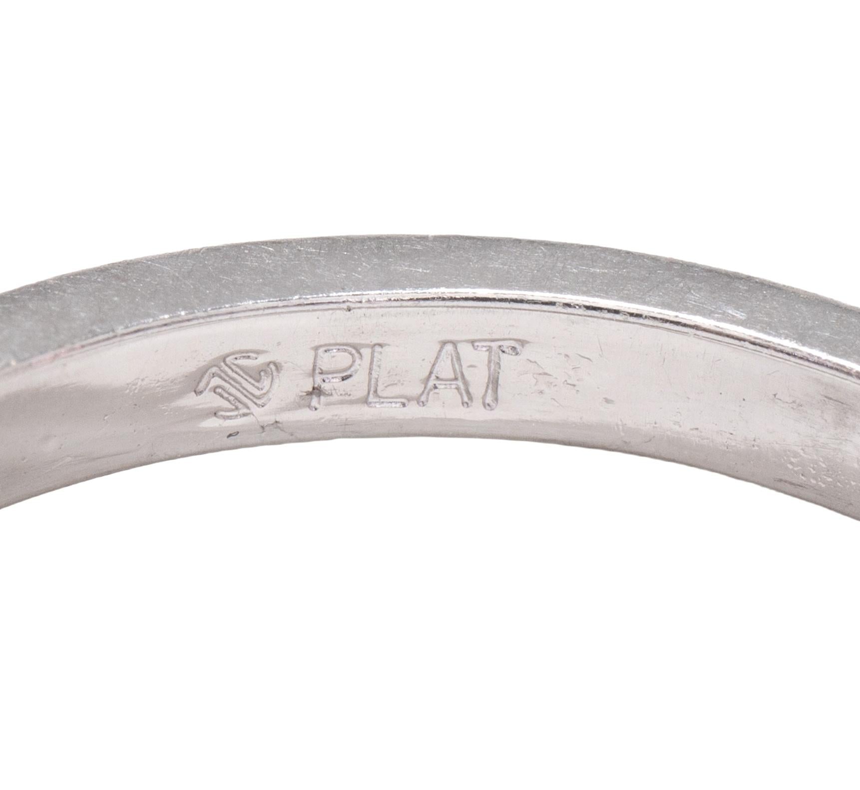 1990's Platinum Squared Vintage Wedding Band Ring