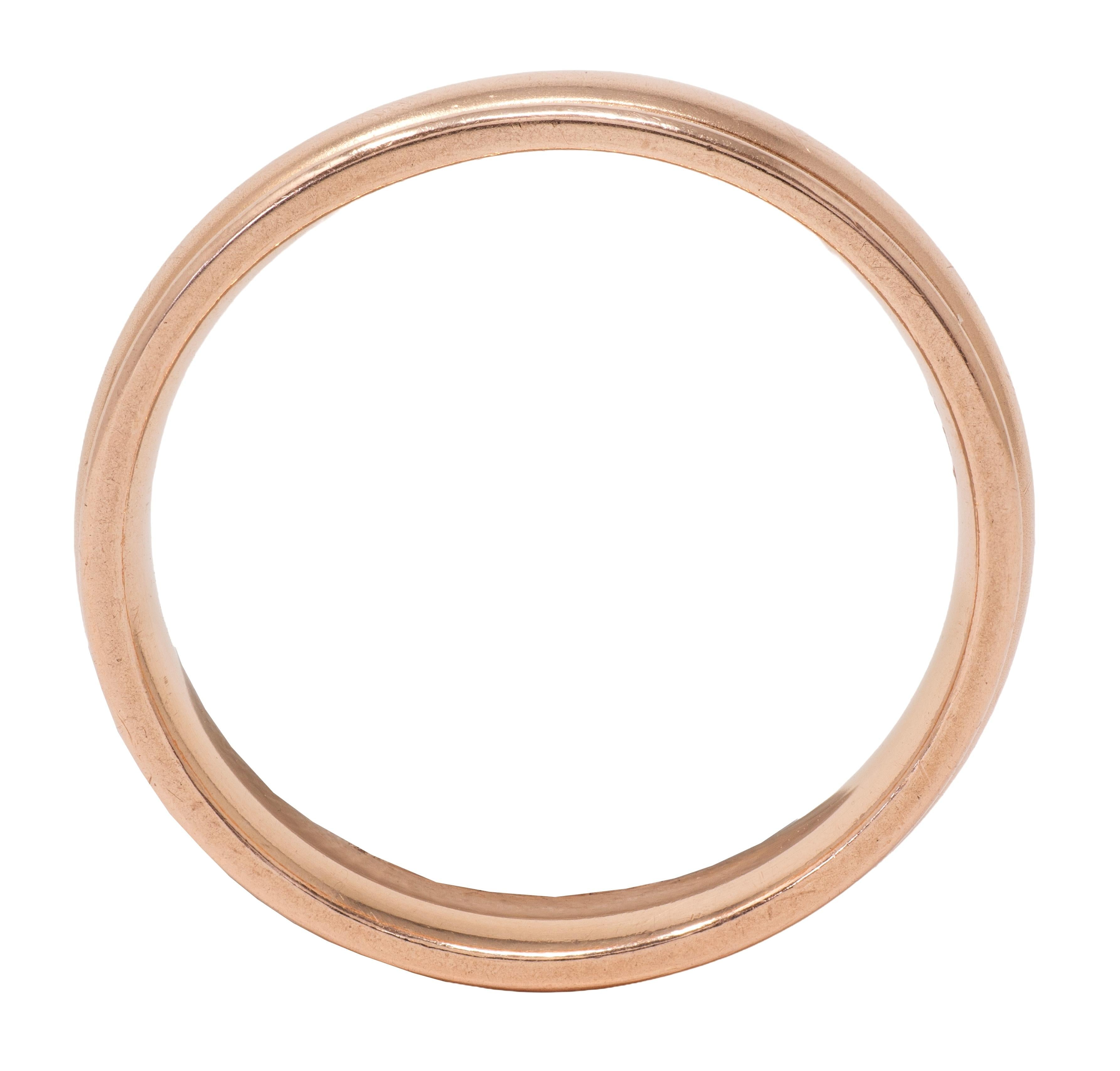 1990's 14 Karat Rose Gold Vintage Fluted Wedding Band Ring