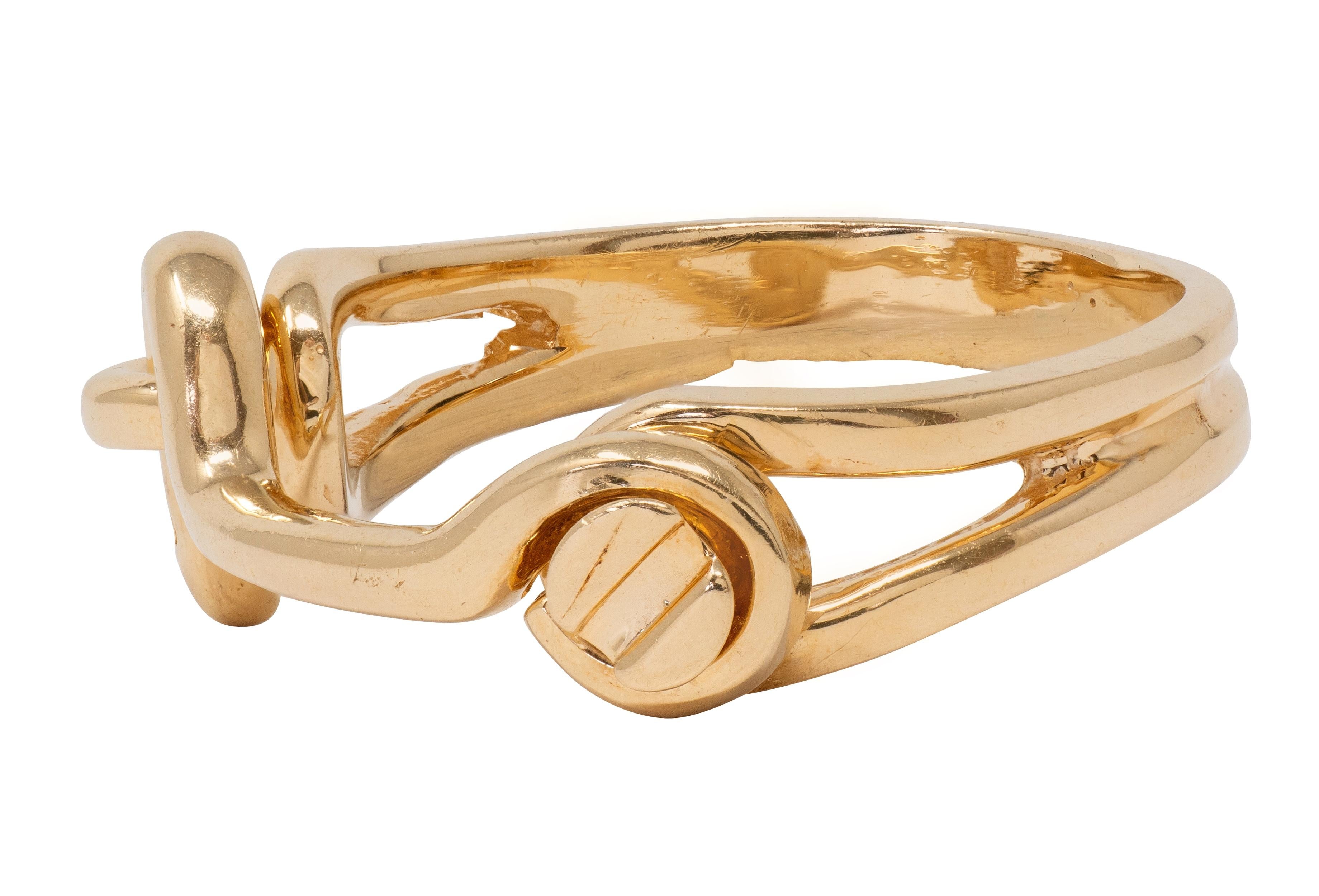 1970's 14 Karat Yellow Gold Vintage Hinge Lock Band Ring