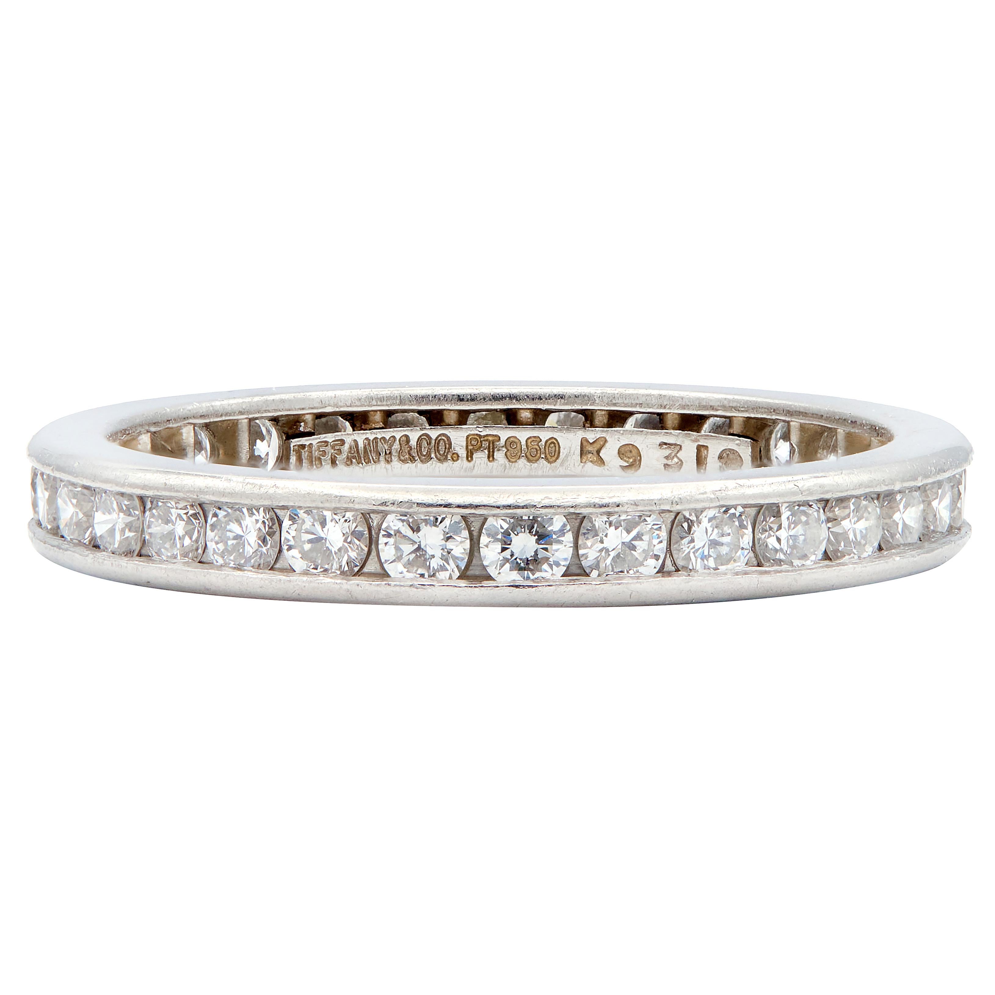 Tiffany & Co. Contemporary 0.90 CTW Diamond Platinum Eternity Channel Band Ring