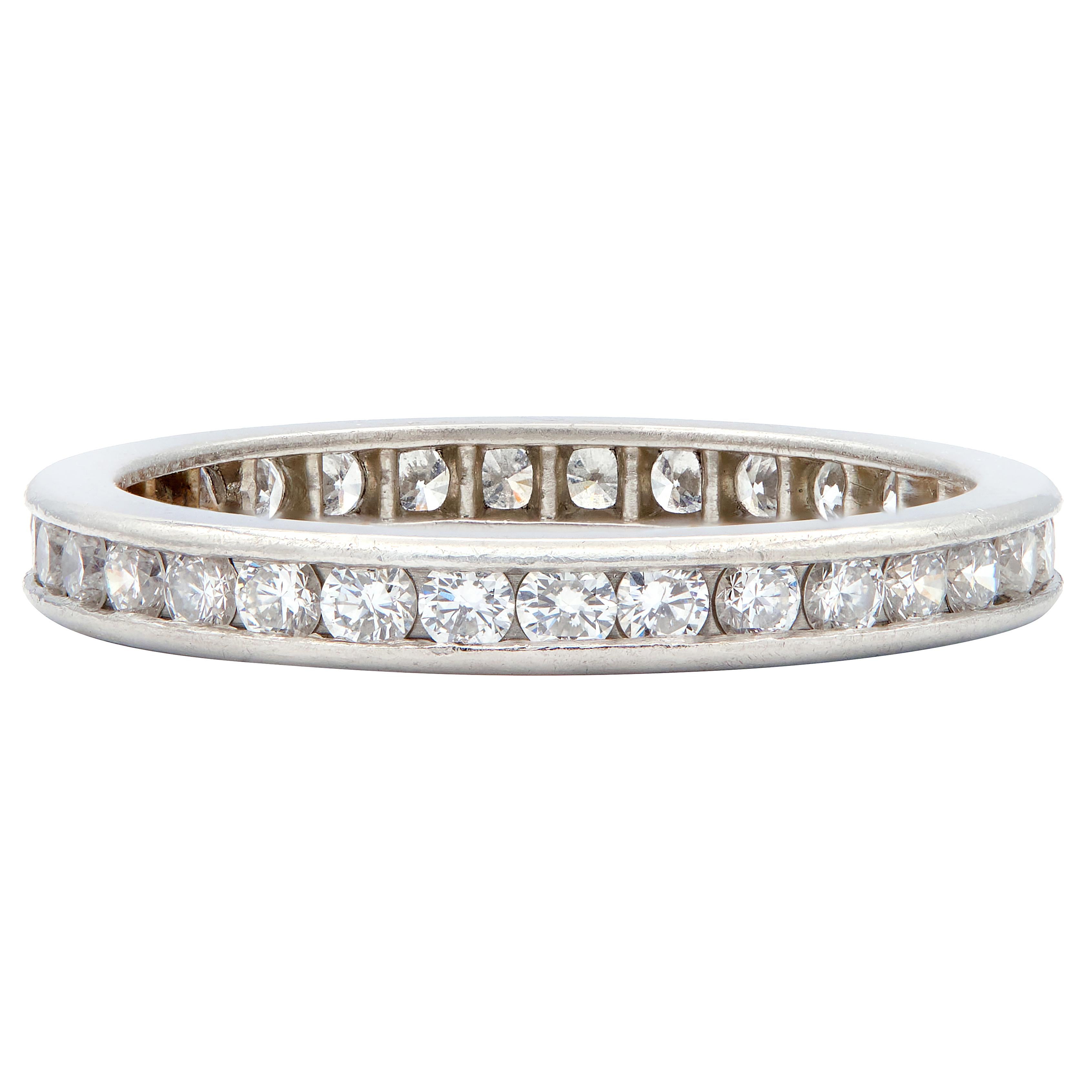 Tiffany & Co. Contemporary 0.90 CTW Diamond Platinum Eternity Channel Band Ring