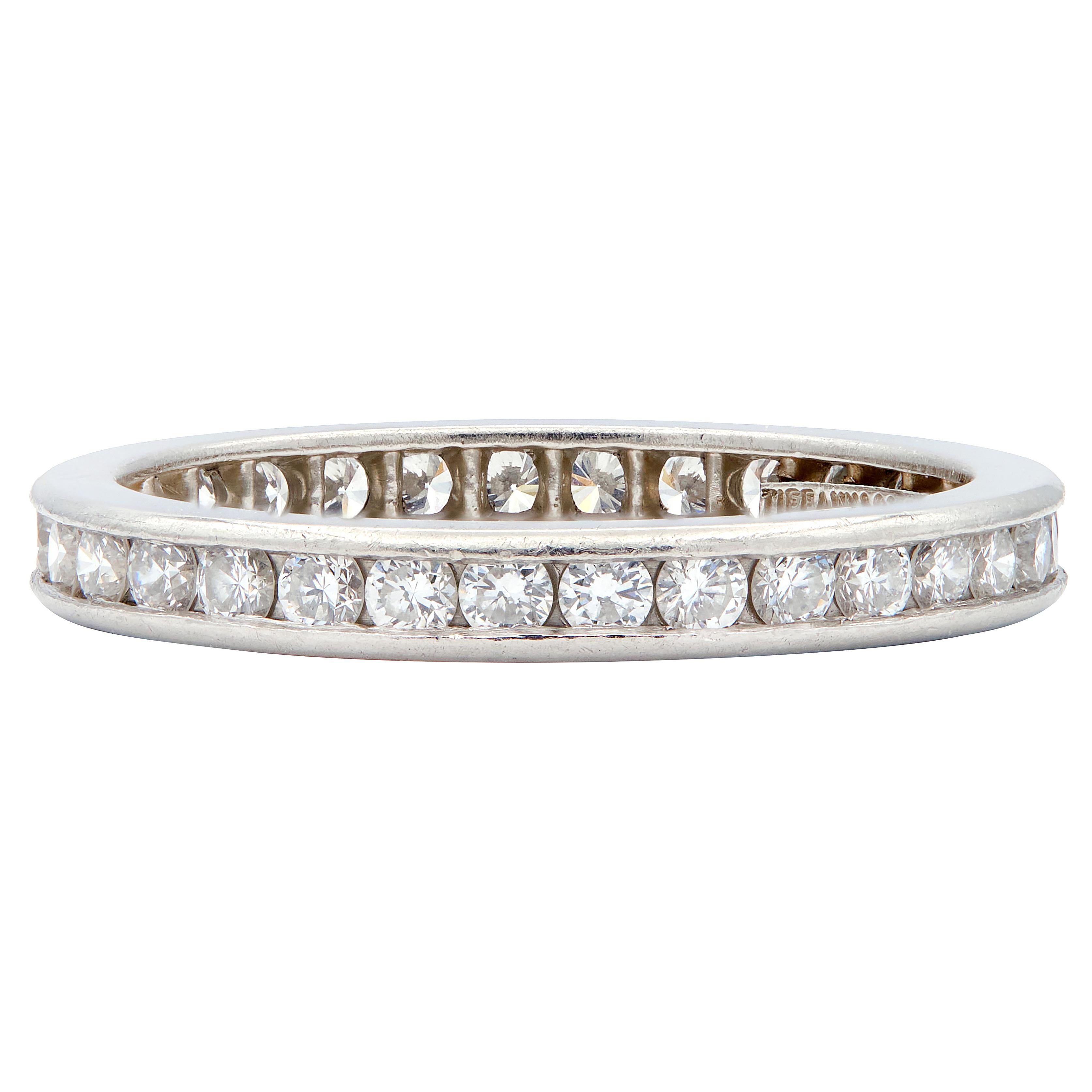 Tiffany & Co. Contemporary 0.90 CTW Diamond Platinum Eternity Channel Band Ring