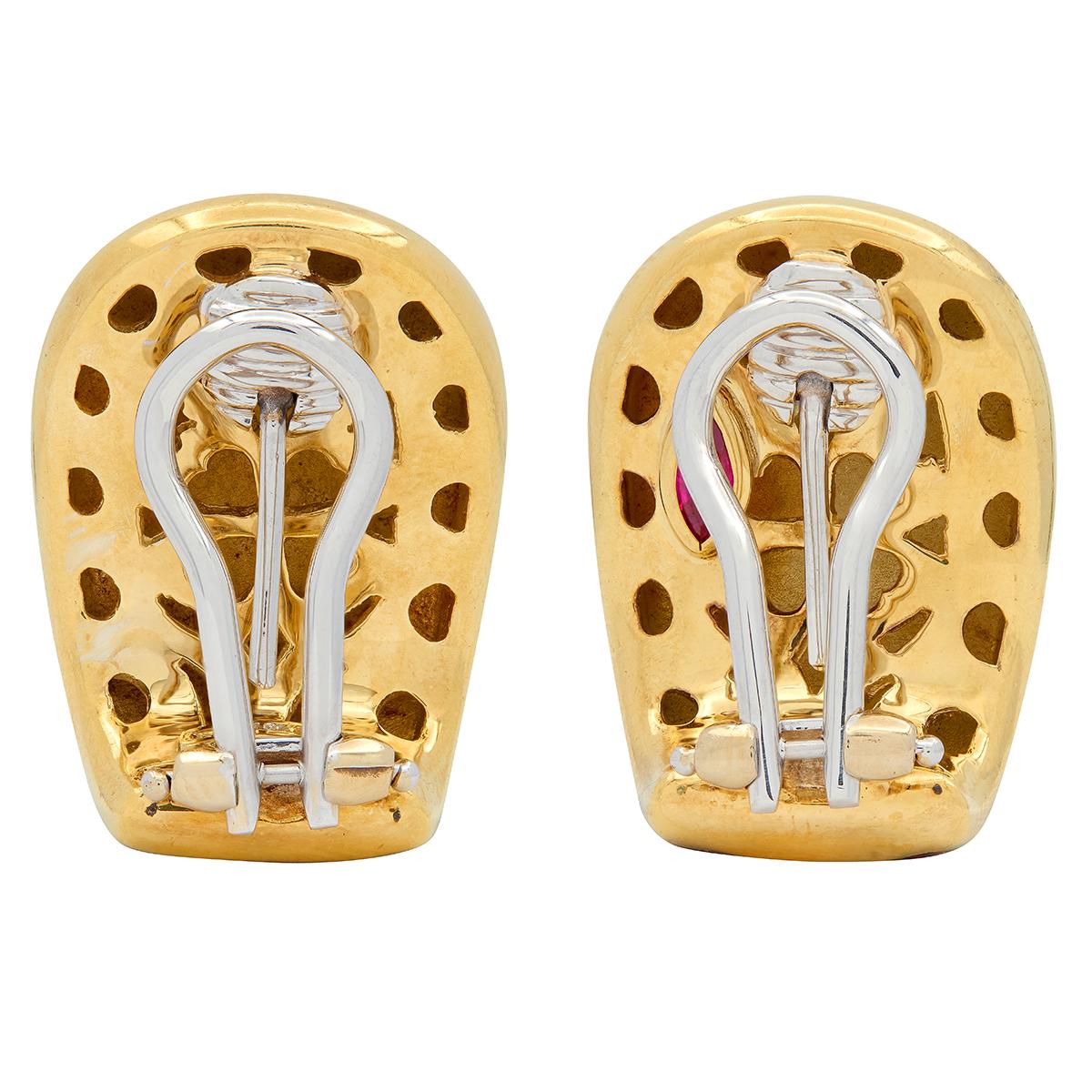Roberto Coin 2000's Enamel 18K Gold Contemporary Animalier Giraffe Earrings