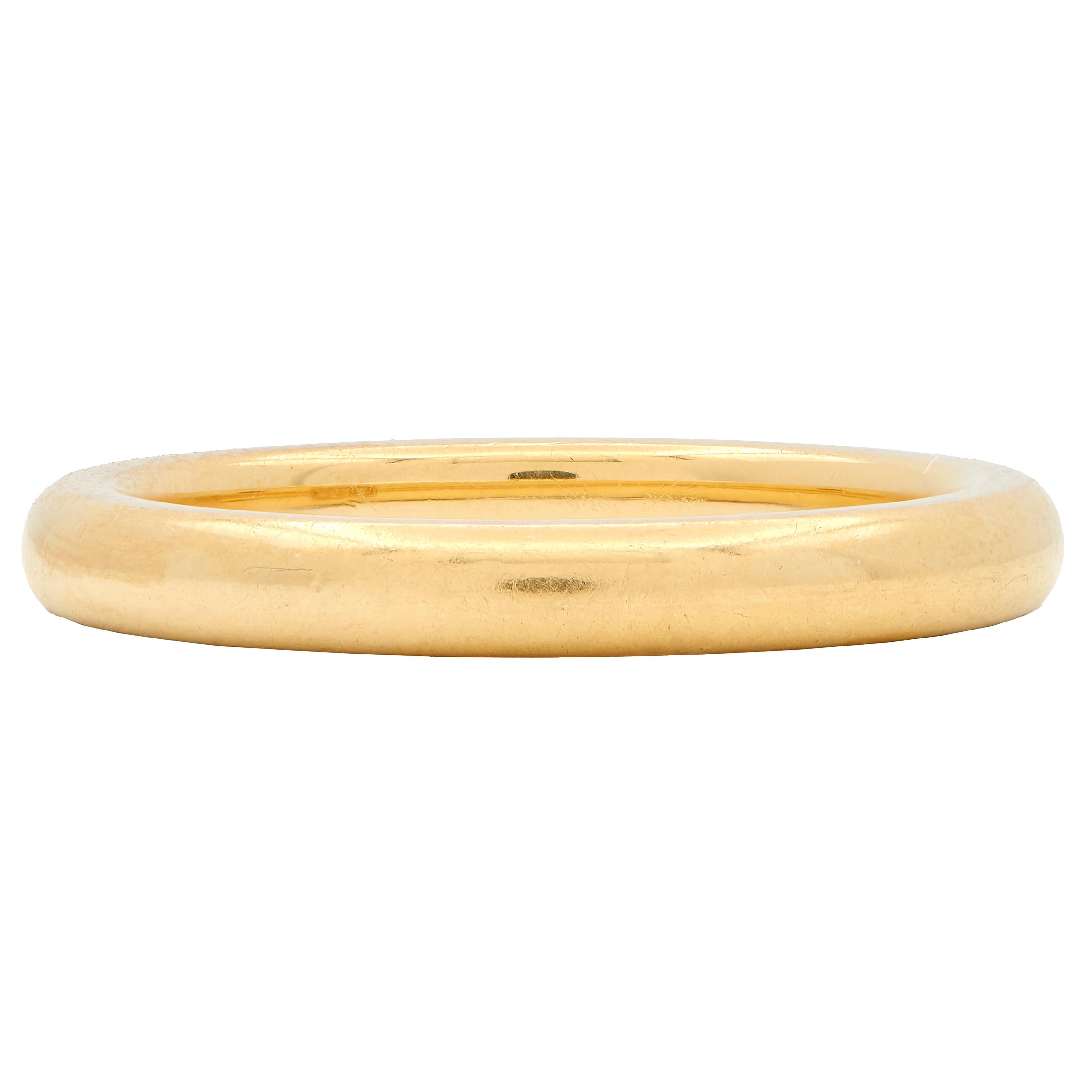 J.R. Wood & Sons Retro 18 Karat Yellow Gold Vintage Wedding Band Ring
