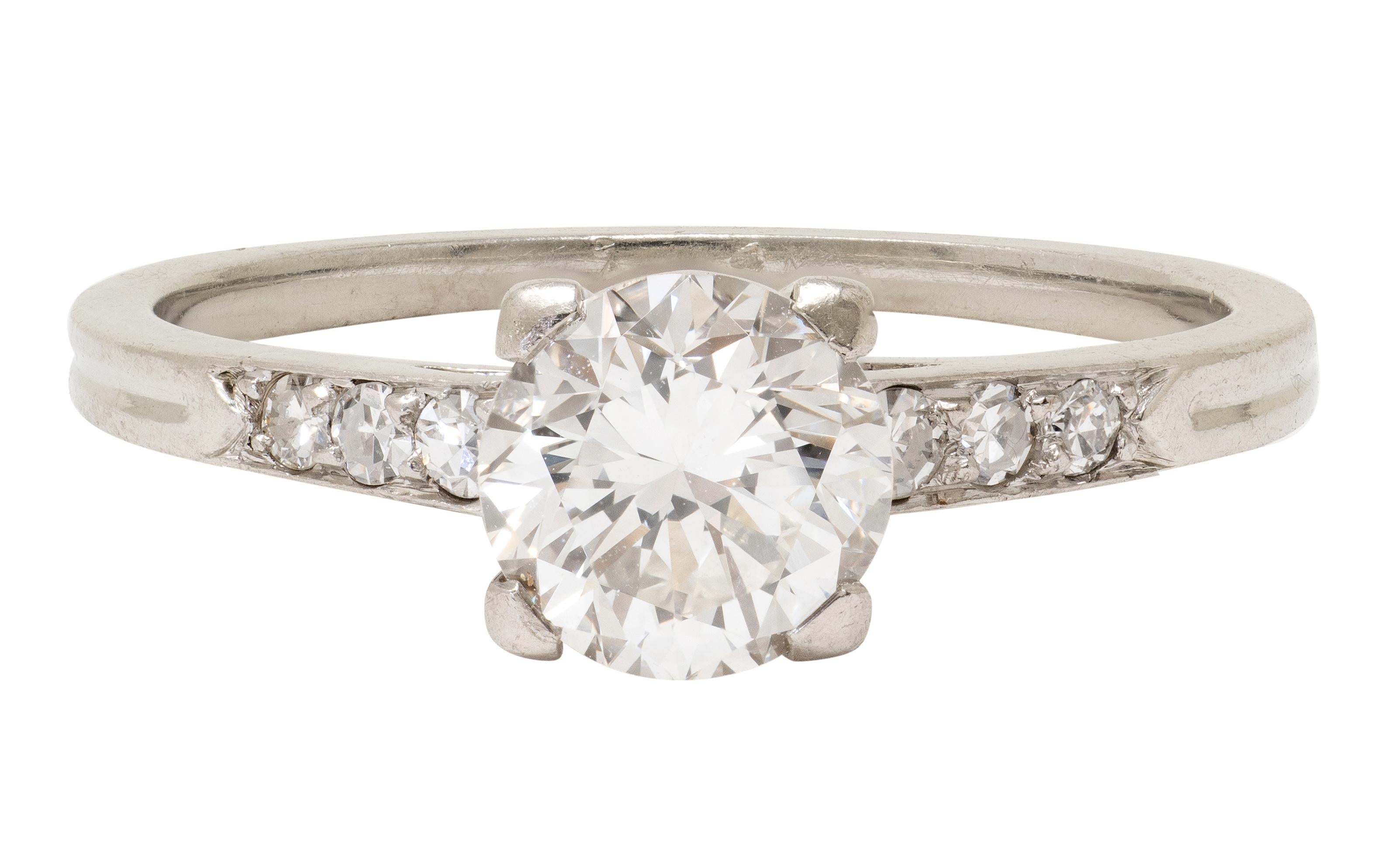 Tiffany & Co. Mid-Century 1.00 CTW Diamond Platinum Vintage Engagement Ring