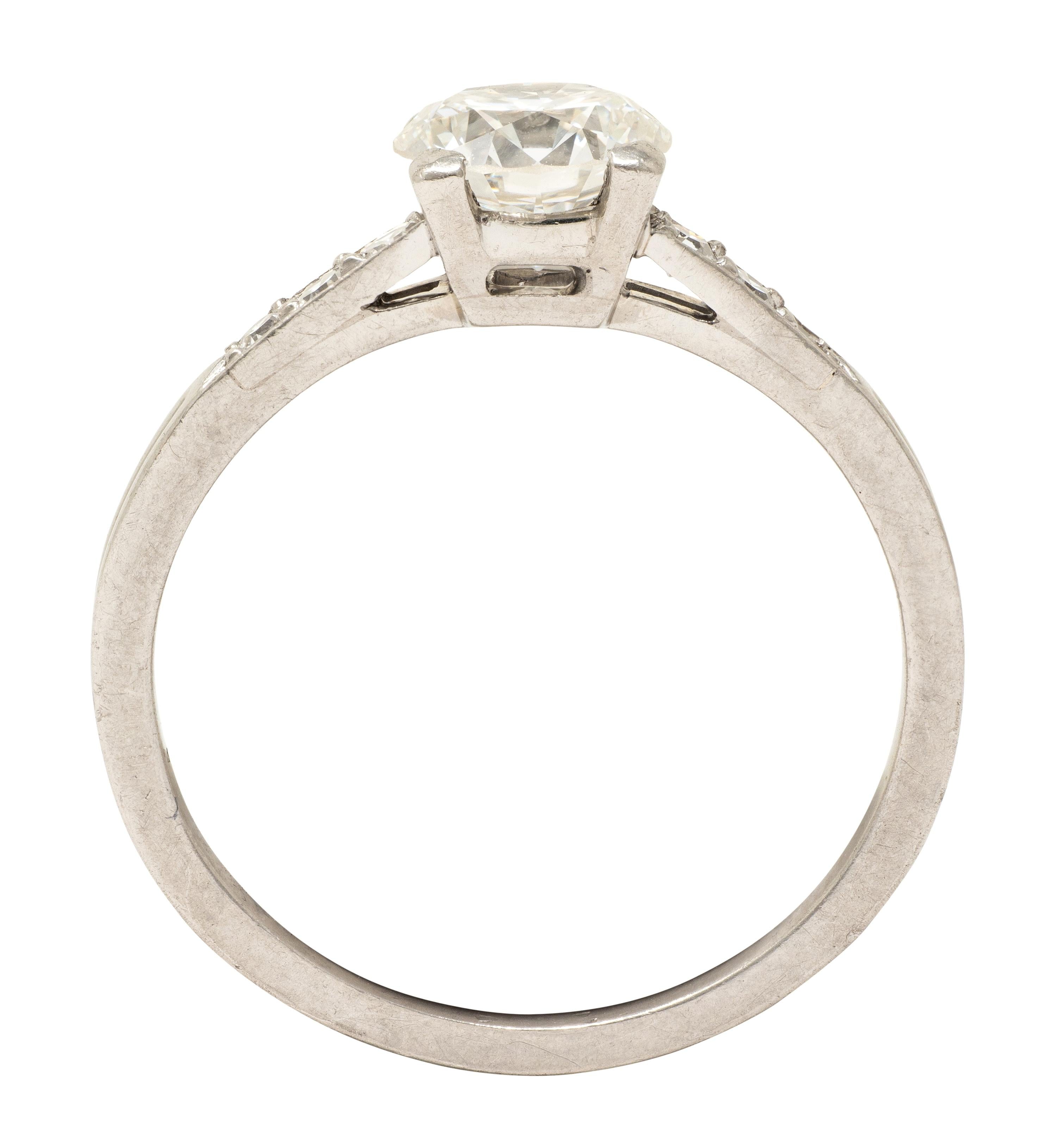 Tiffany & Co. Mid-Century 1.00 CTW Diamond Platinum Vintage Engagement Ring