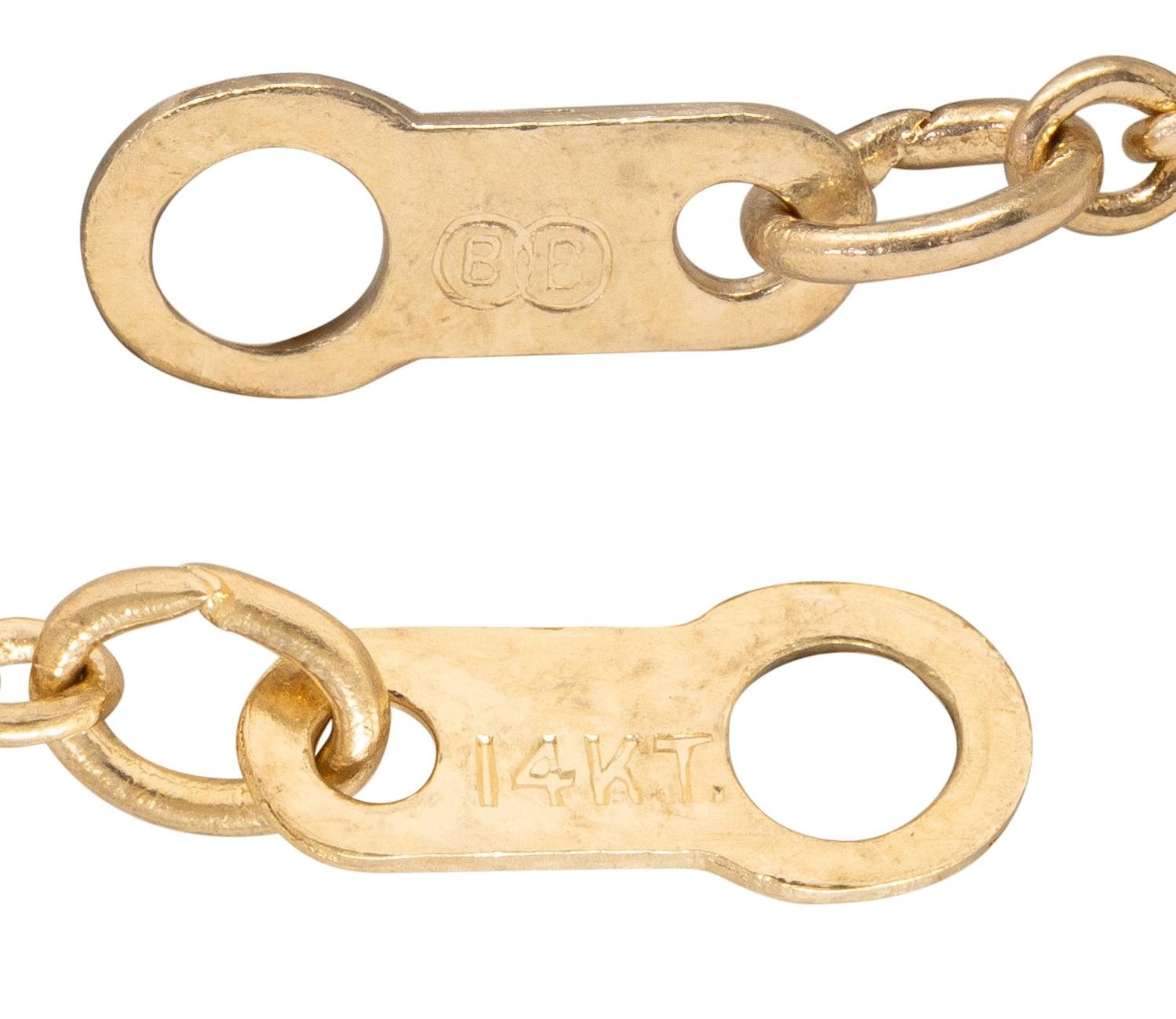 Mctiegue 1960's Garnet Diamond 18K Gold Platinum Vintage Owl Pendant Necklace
