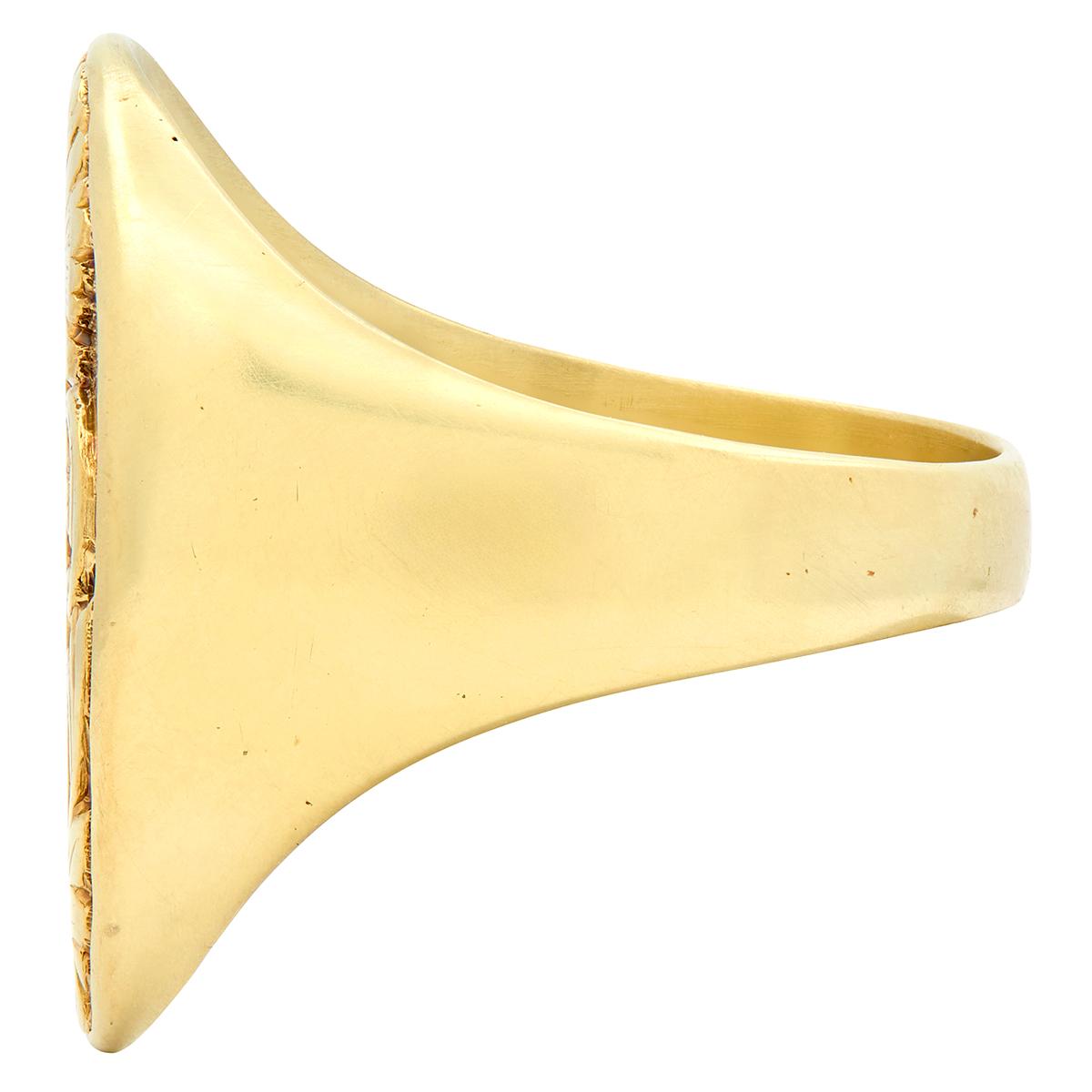 Allsopp Victorian 18 Karat Yellow Gold Antique Heraldic Crest Unisex Signet Ring
