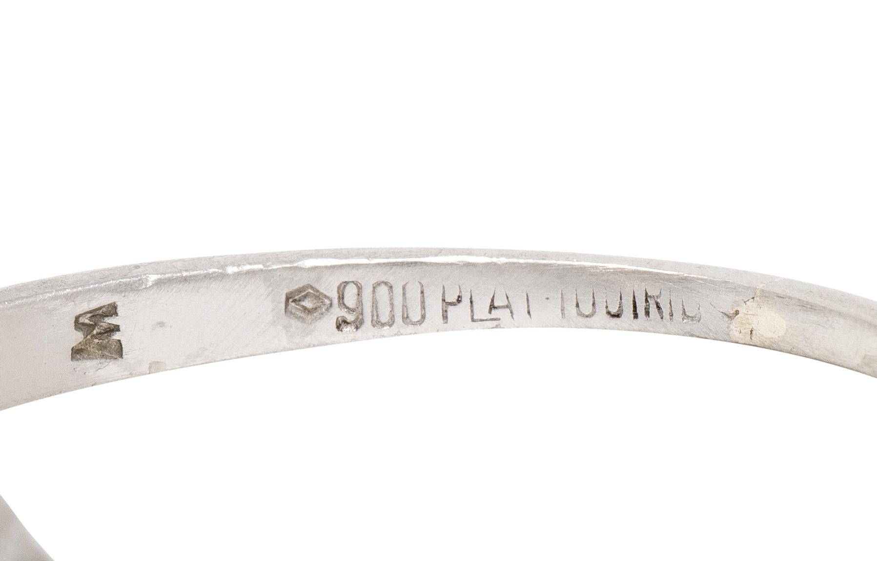Art Deco 0.95 CTW Diamond Platinum Vintage Wheat Orange Blossom Engagement Ring
