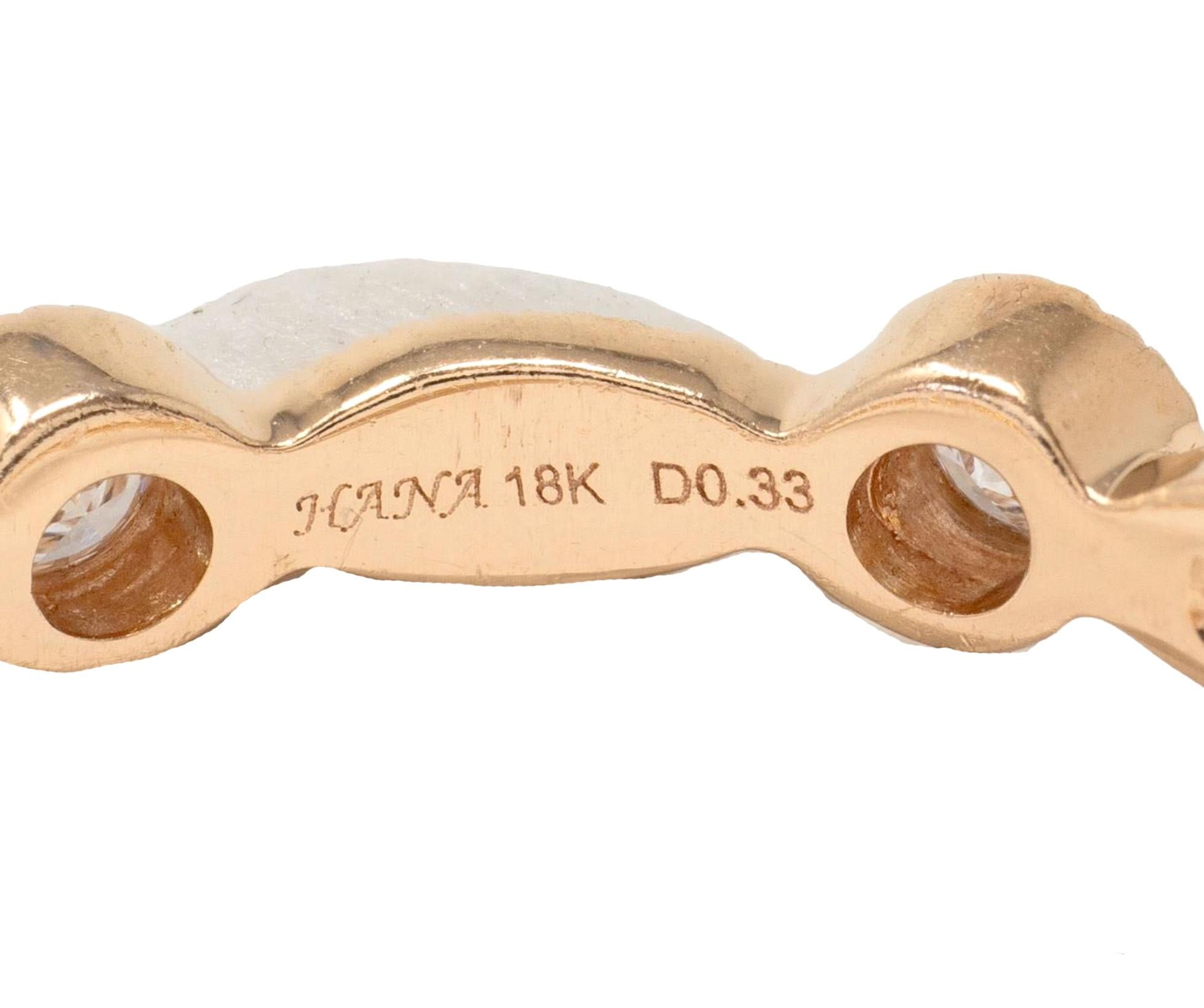 Hana 2010's Diamond 18 Karat Rose Gold Contemporary Eternity Wedding Band Ring