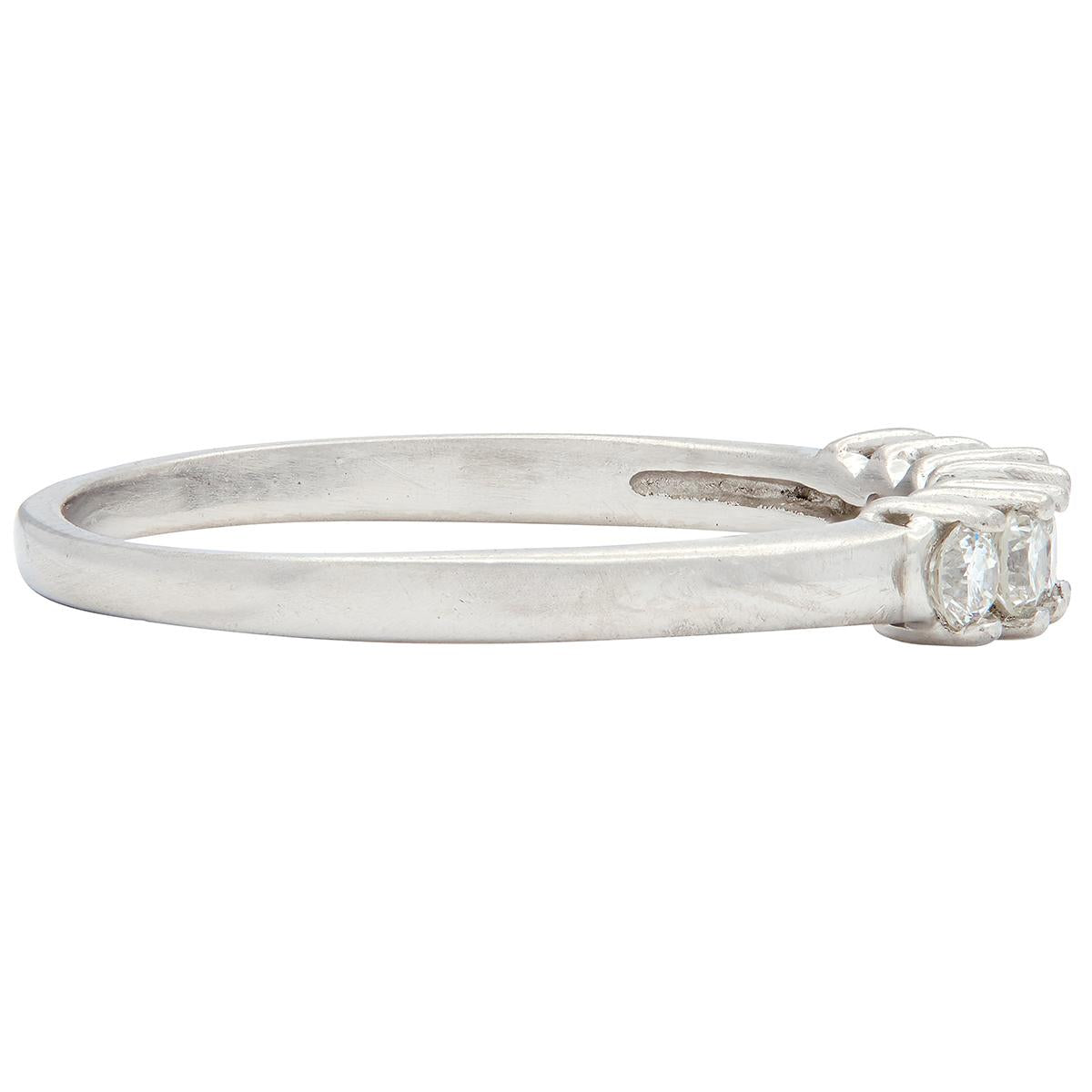 Mid-Century 0.35 CTW Diamond Platinum Vintage Wedding Band Ring