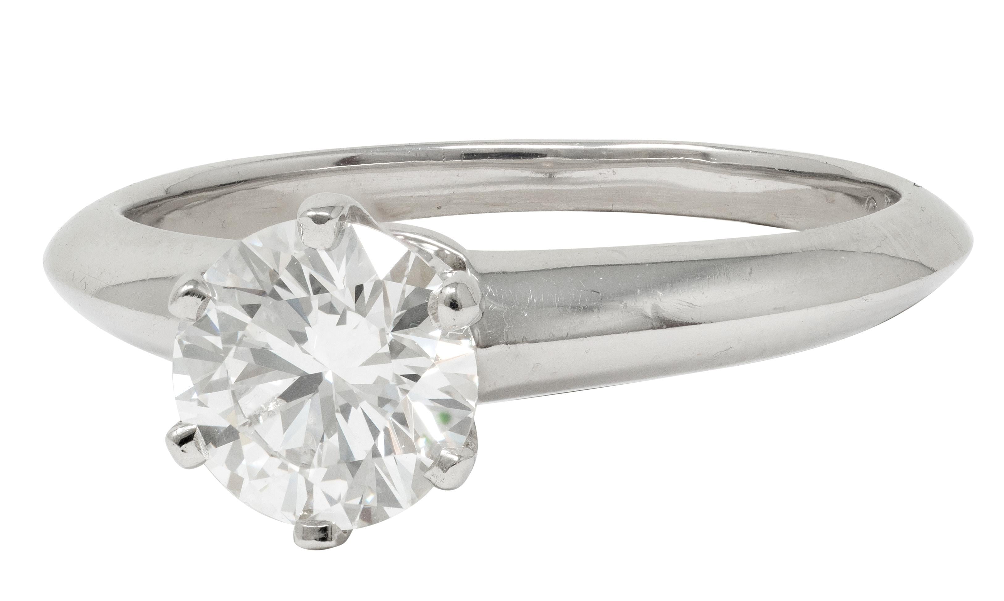 Tiffany & Co. Contemporary 0.90 CTW Diamond Platinum Solitaire Engagement Ring