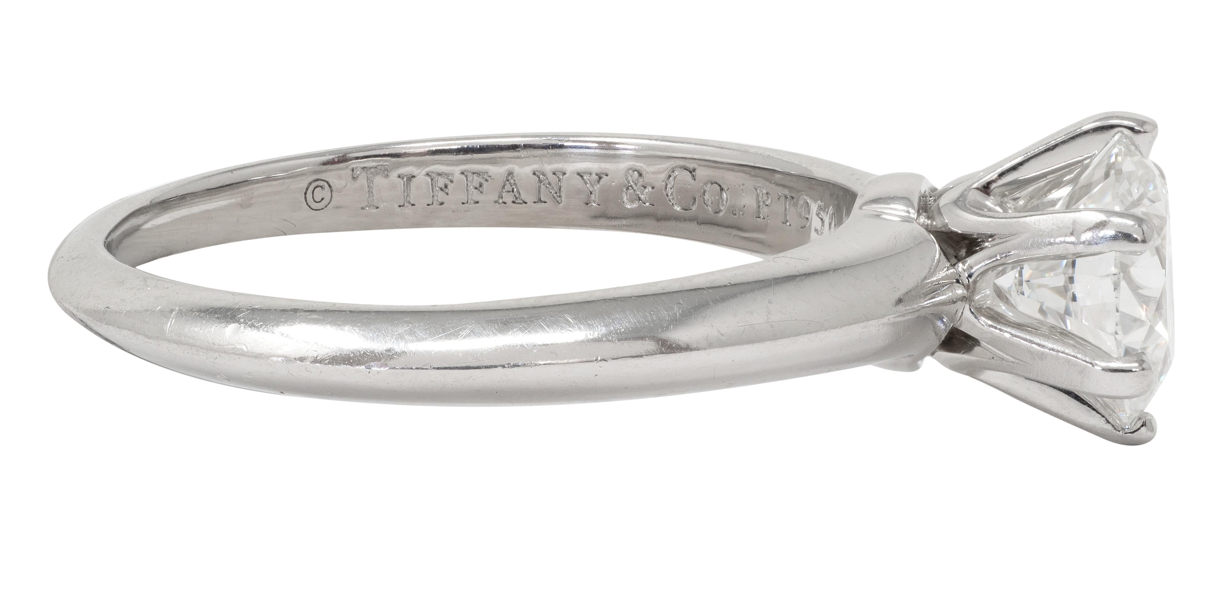 Tiffany & Co. Contemporary 0.90 CTW Diamond Platinum Solitaire Engagement Ring