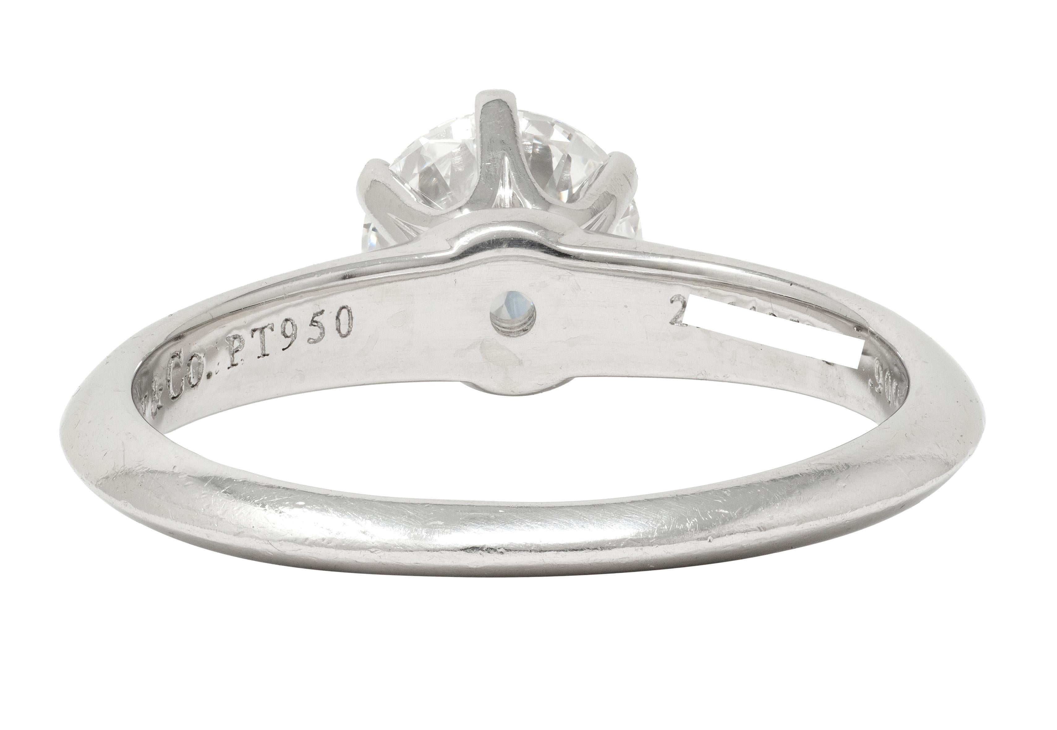 Tiffany & Co. Contemporary 0.90 CTW Diamond Platinum Solitaire Engagement Ring