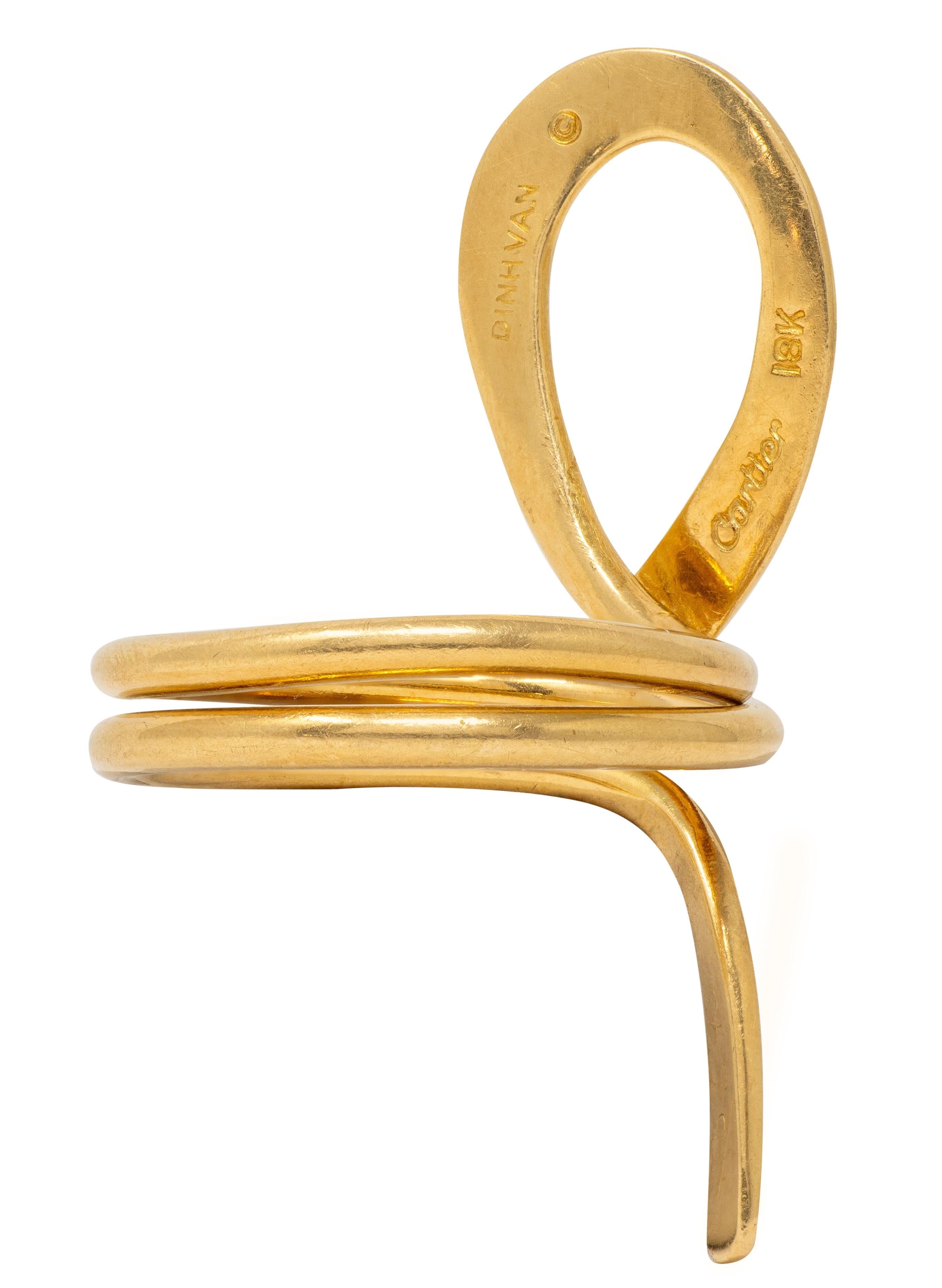 Cartier Dinh Van 1970's 18 Karat Yellow Gold Vintage Ankh Wrap Ring