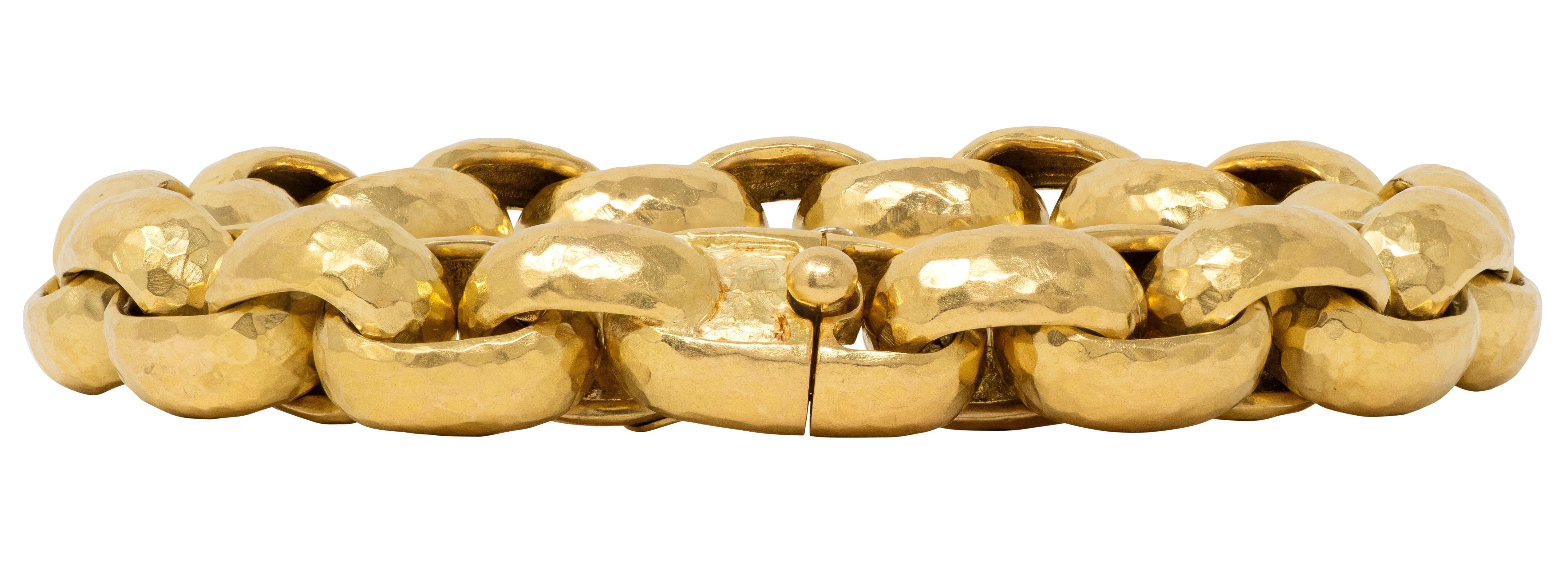 Tiffany & Co. Paloma Picasso 1989 18K Gold Vintage Hammered Rollo Link Bracelet