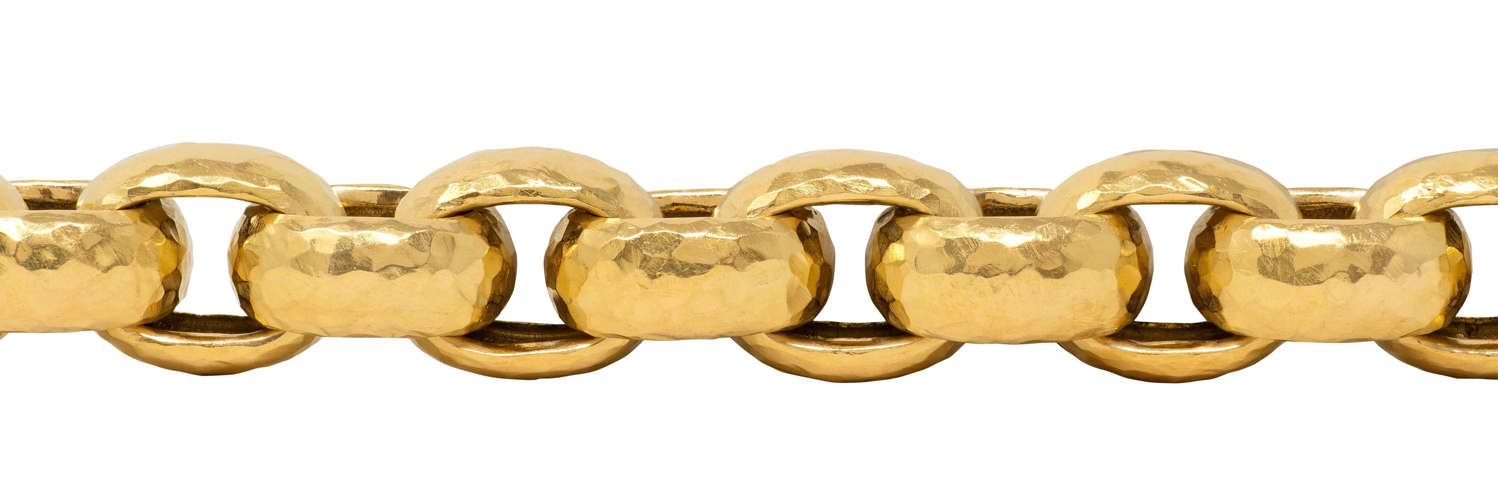 Tiffany & Co. Paloma Picasso 1989 18K Gold Vintage Hammered Rollo Link Bracelet