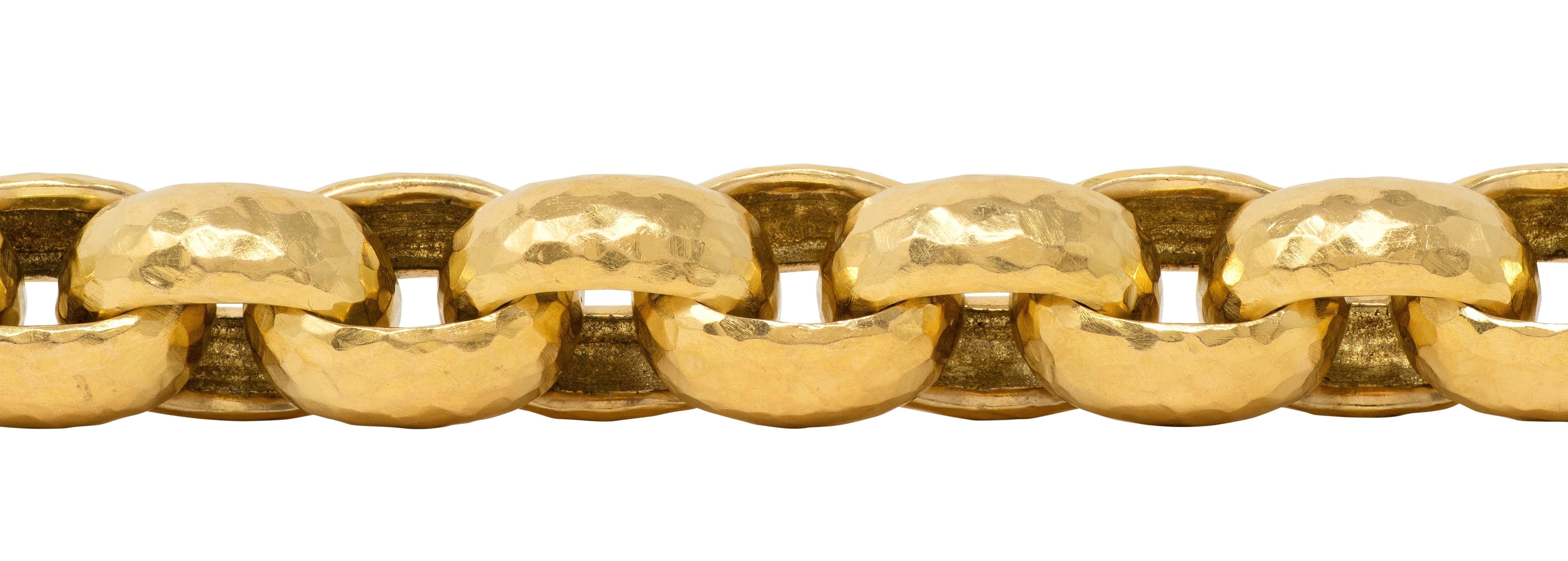 Tiffany & Co. Paloma Picasso 1989 18K Gold Vintage Hammered Rollo Link Bracelet