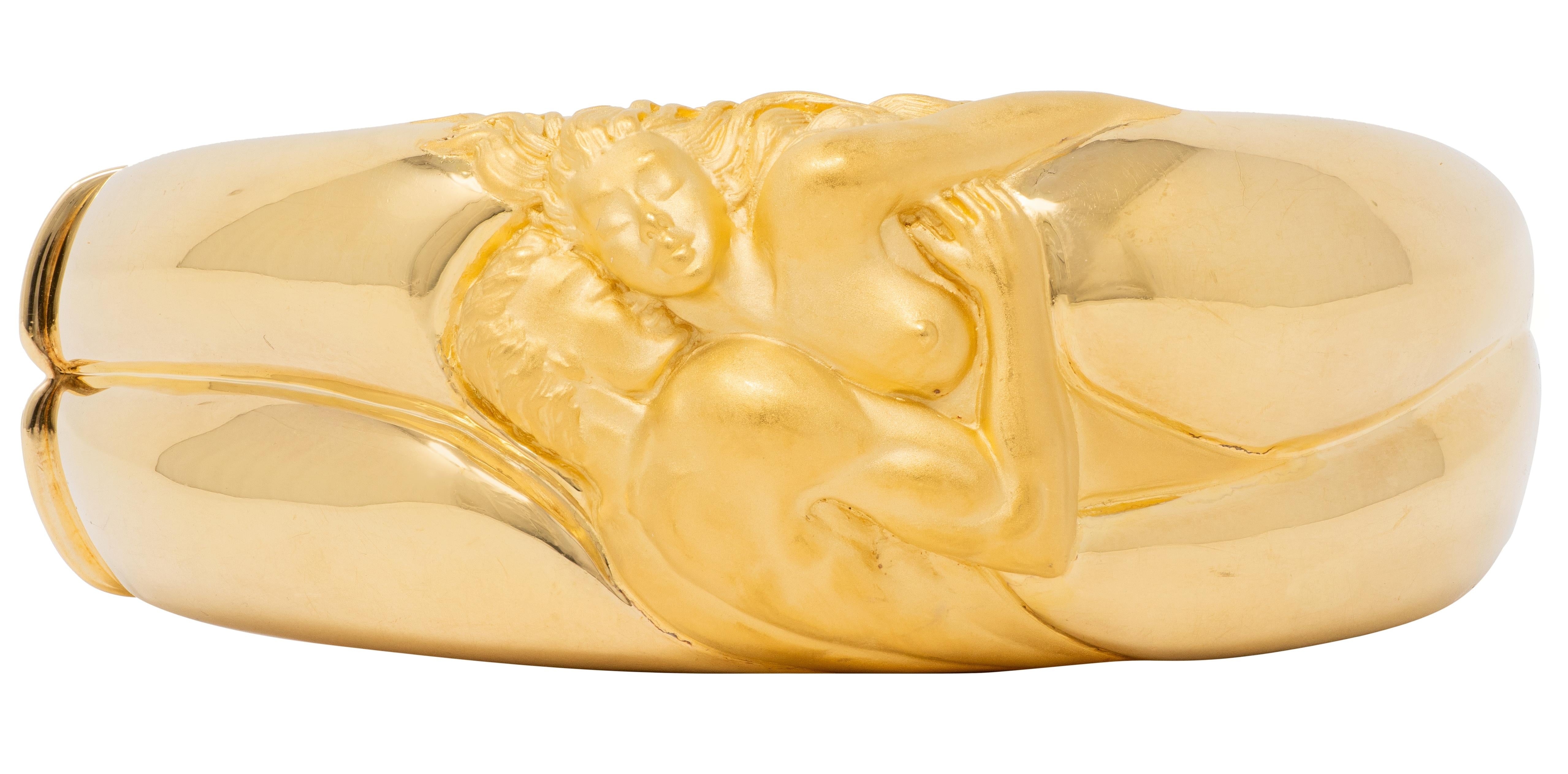 Carrera Y Carrera 2000's 18 Karat Yellow Gold Vintage Eden Bangle Bracelet