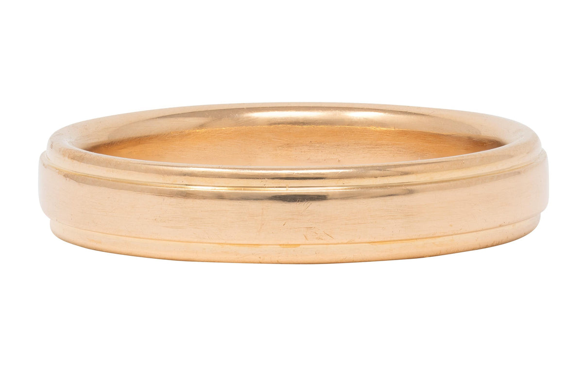 Tiffany & Co. 1990's 18 Karat Yellow Gold Vintage Logo Wedding Band Ring