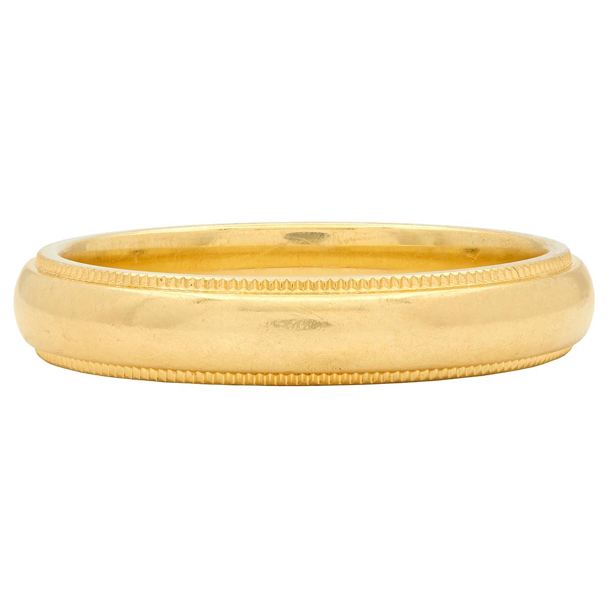 Tiffany & Co. 1990's 18 Karat Yellow Gold Vintage Wedding Band Ring