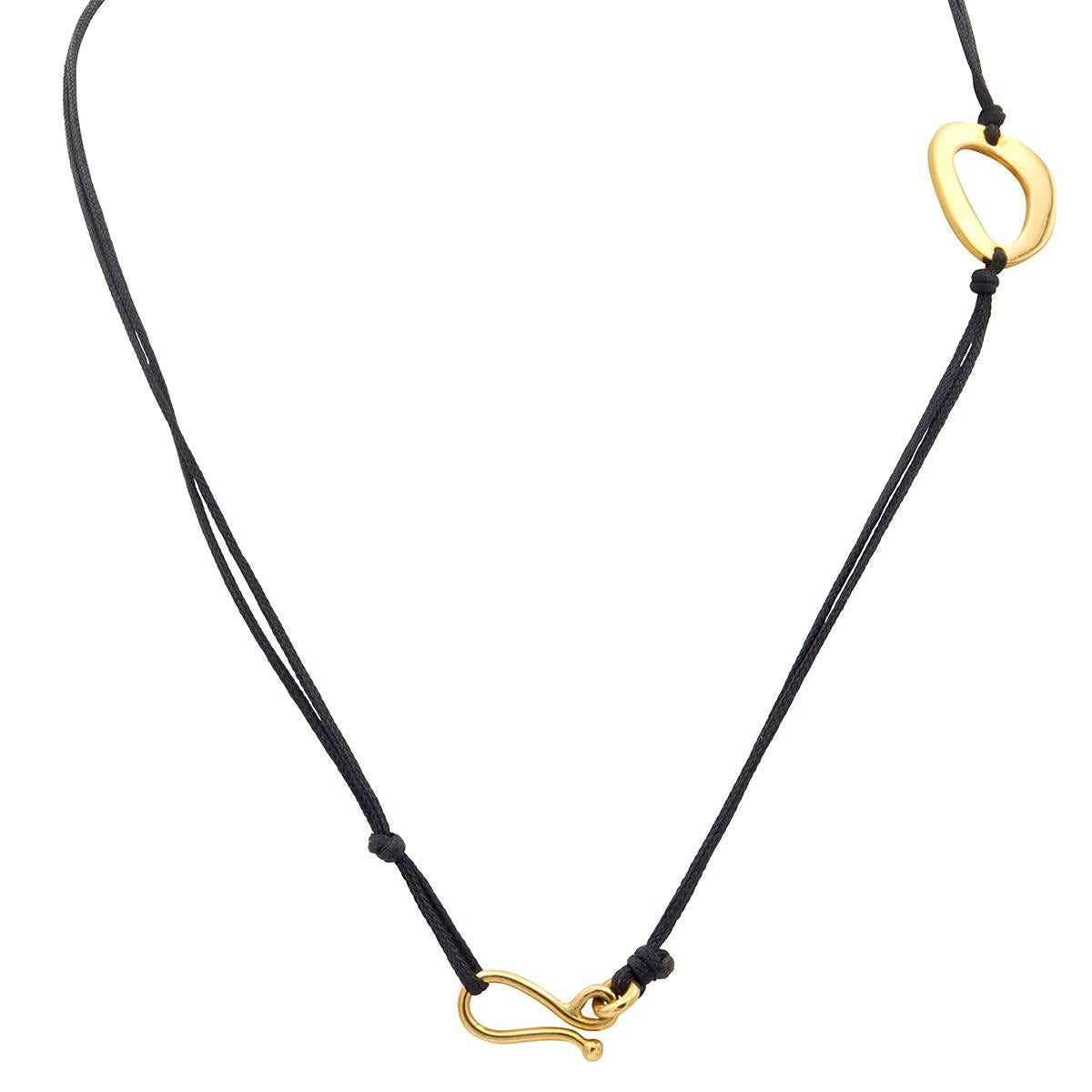 Zolatas 2000's 18 Karat Yellow Gold Contemporary Cord Station Lariat Necklace