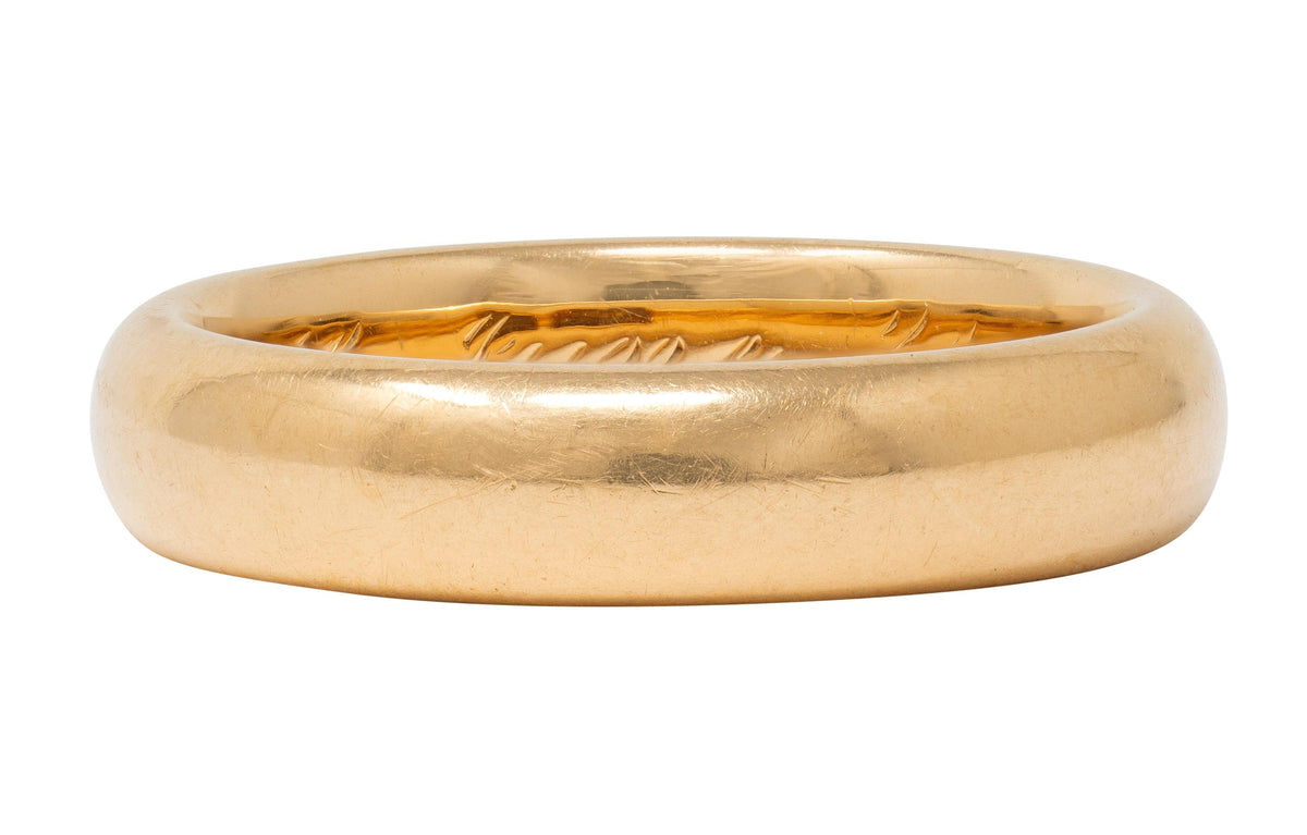 1913 18 Karat Yellow Gold Antique Wedding Band Ring