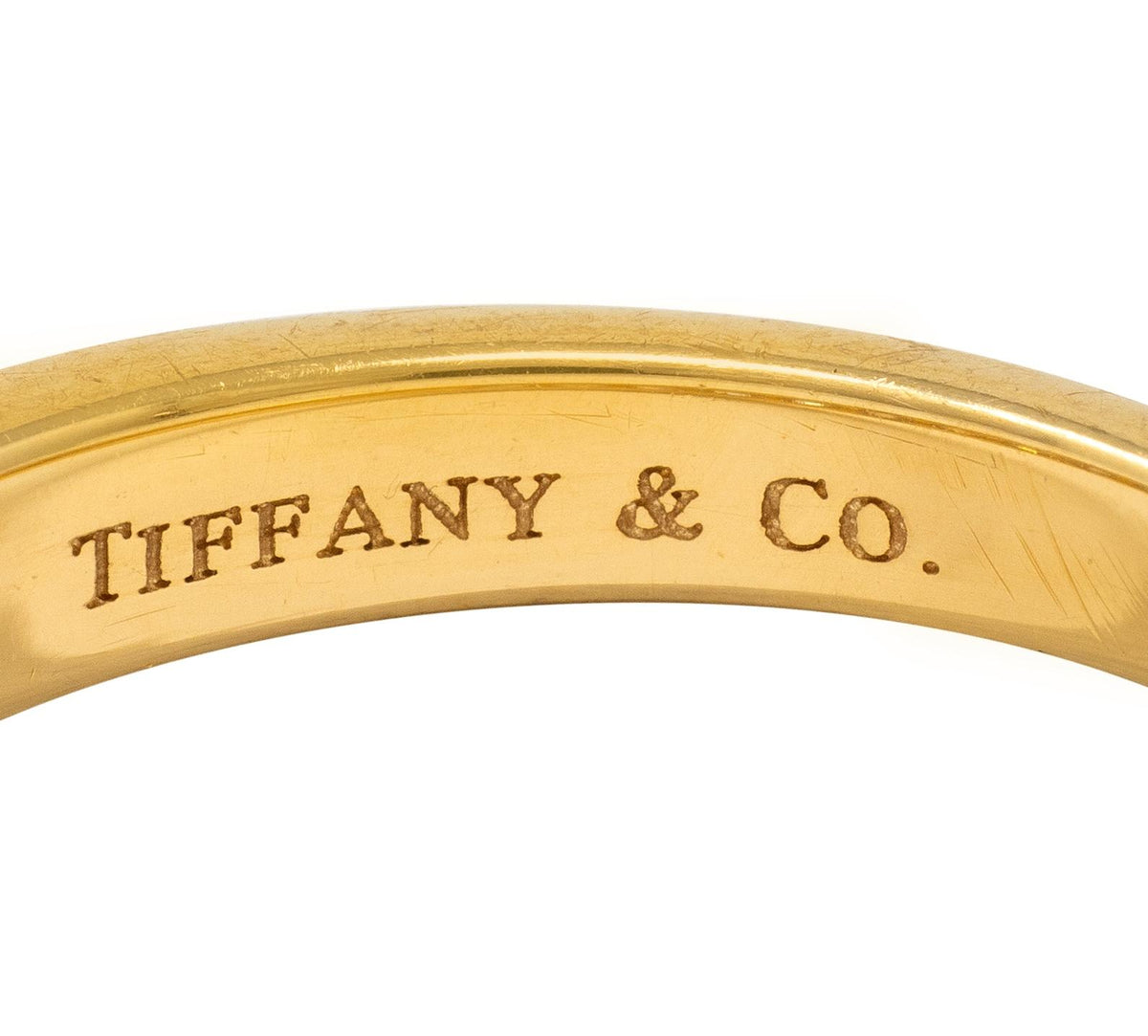 Tiffany & Co. 1990's Diamond 18 Karat Yellow Gold Vintage Channel Band Ring