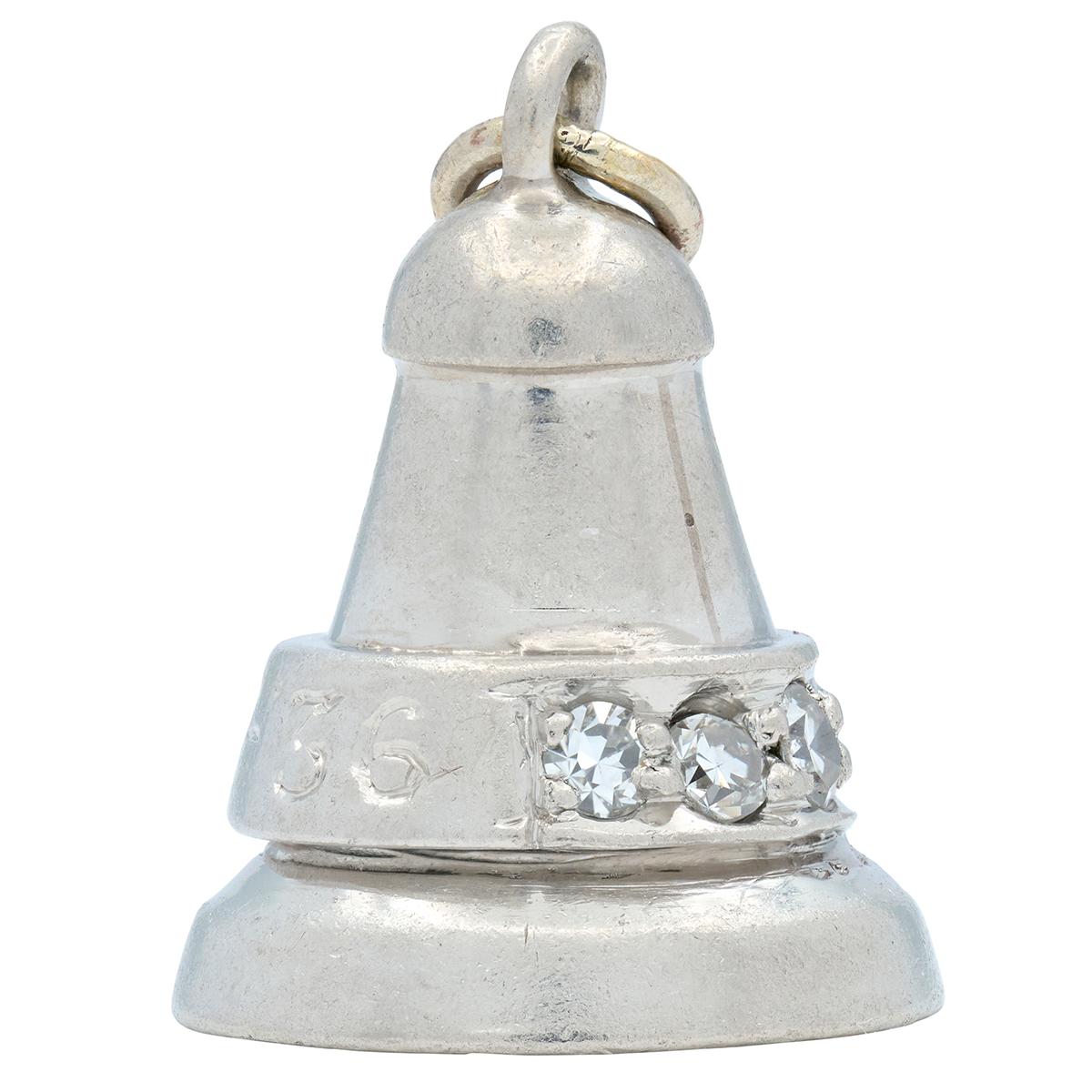 Art Deco 1936 Diamond Platinum Vintage Bell Charm