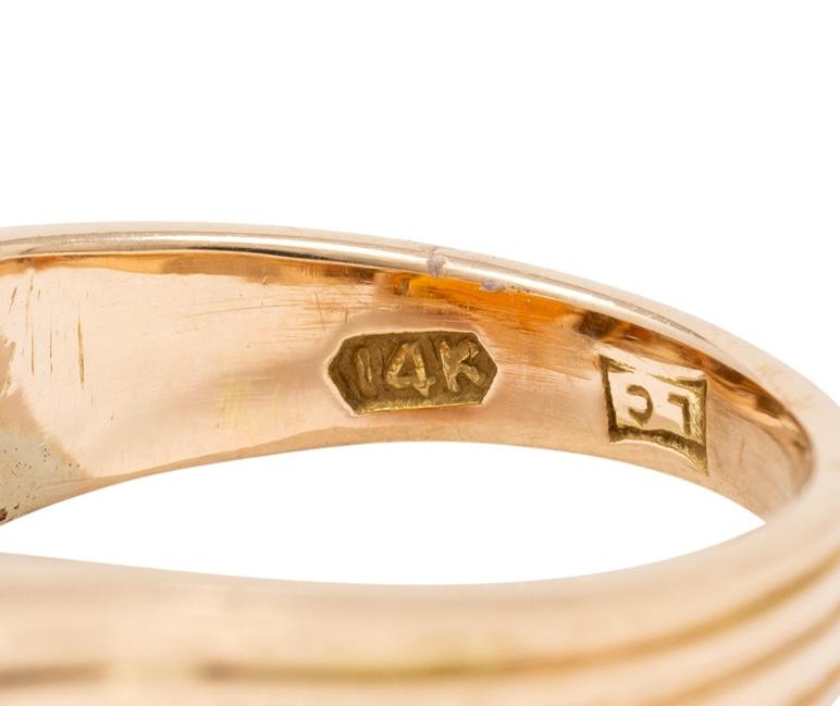 Retro Citrine Diamond 14 Karat Two-Tone Gold Vintage Cocktail Ring