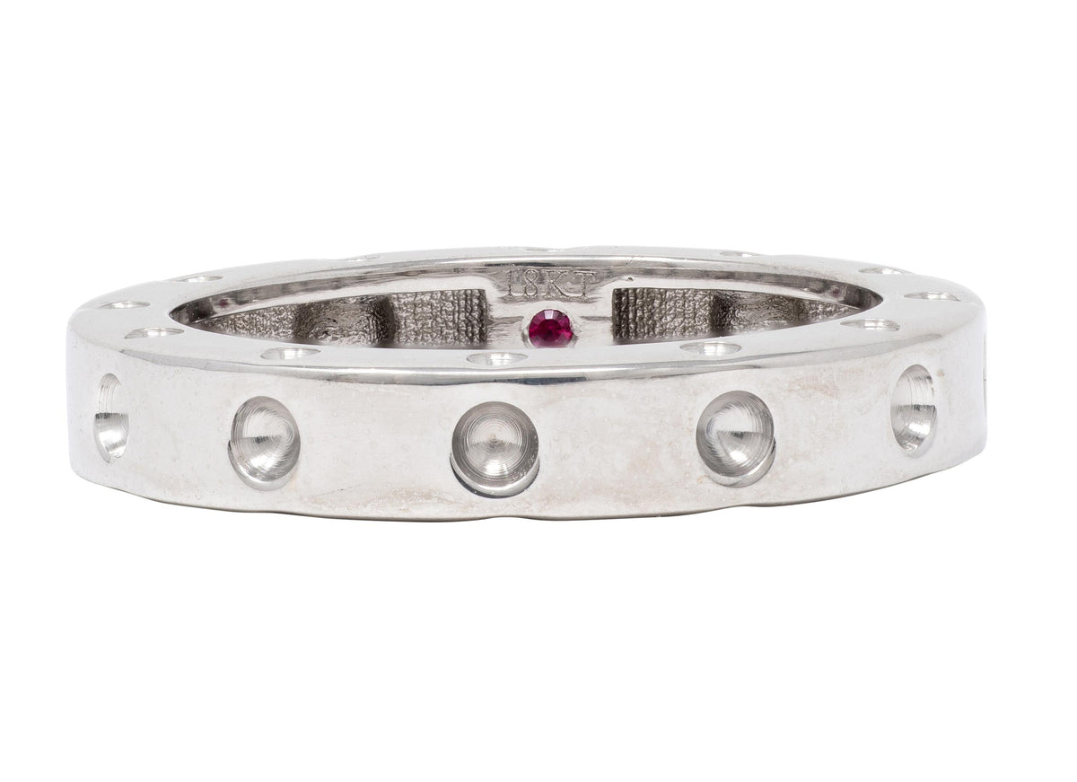 Roberto Coin 18 Karat White Gold Pois Moi Symphony Contemporary Band Ring