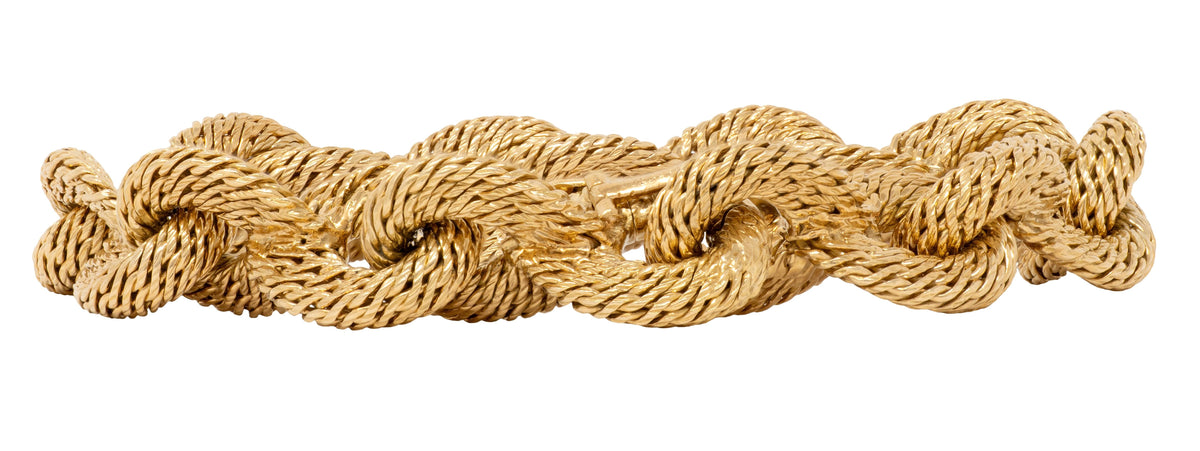 Bulgari Georges L'Enfant 1960's 18K Gold Vintage Woven Mesh Link Bracelet