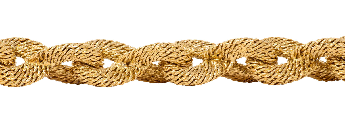 Bulgari Georges L'Enfant 1960's 18K Gold Vintage Woven Mesh Link Bracelet