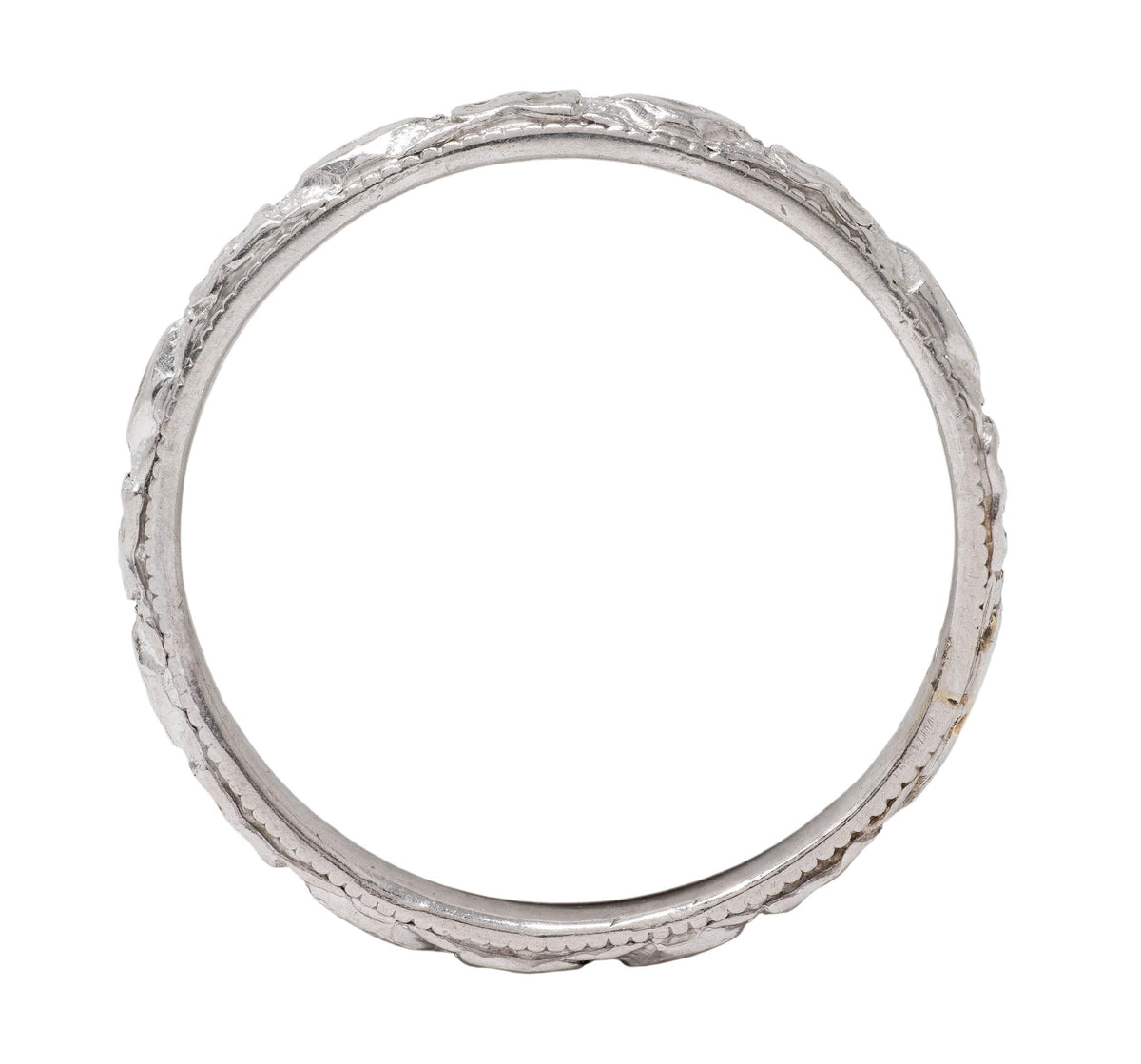 Art Deco Platinum Orange Blossom Wedding Band Ring