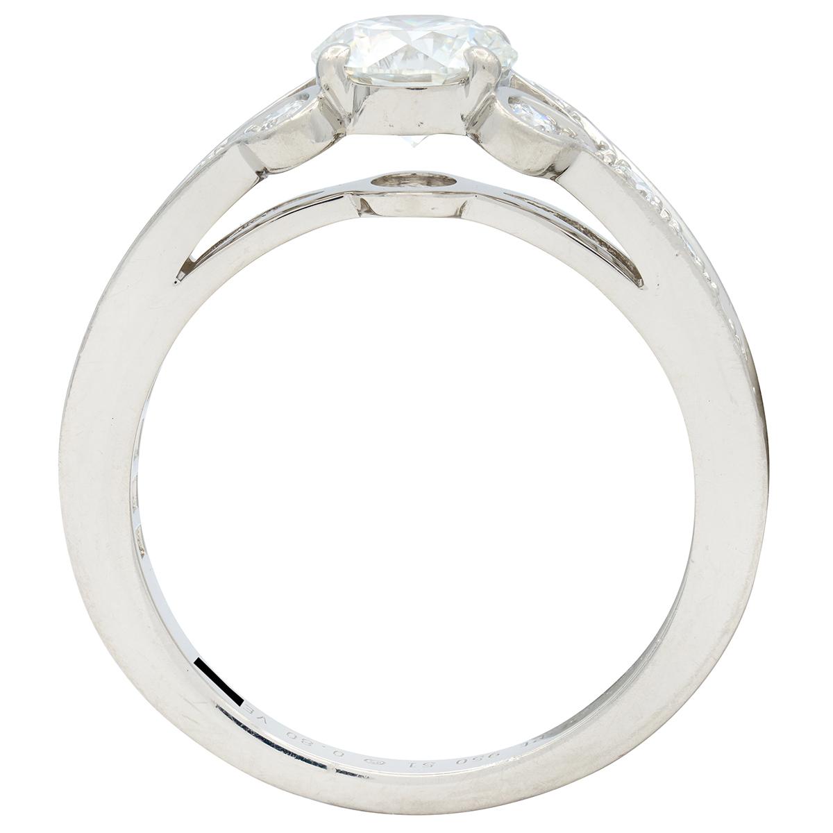 Cartier French 2012 1.25 CTW Diamond Platinum Engagement Ring GIA