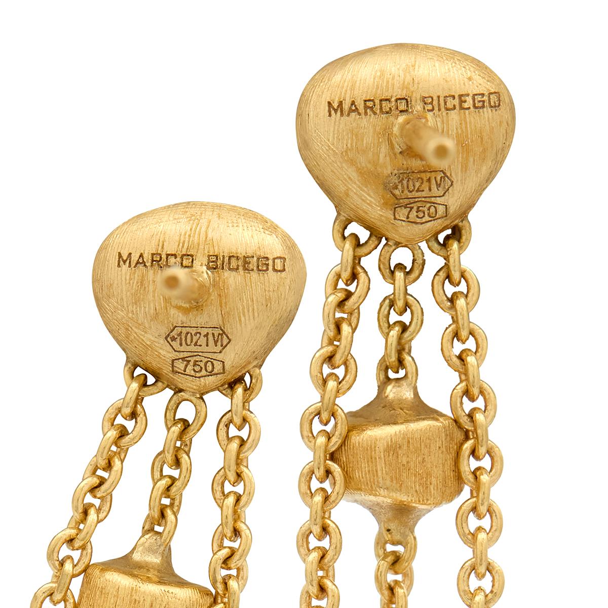 Marco Bicego 2000's Multi-Gem 18K Gold Contemporary Paradise Fringe Earrings