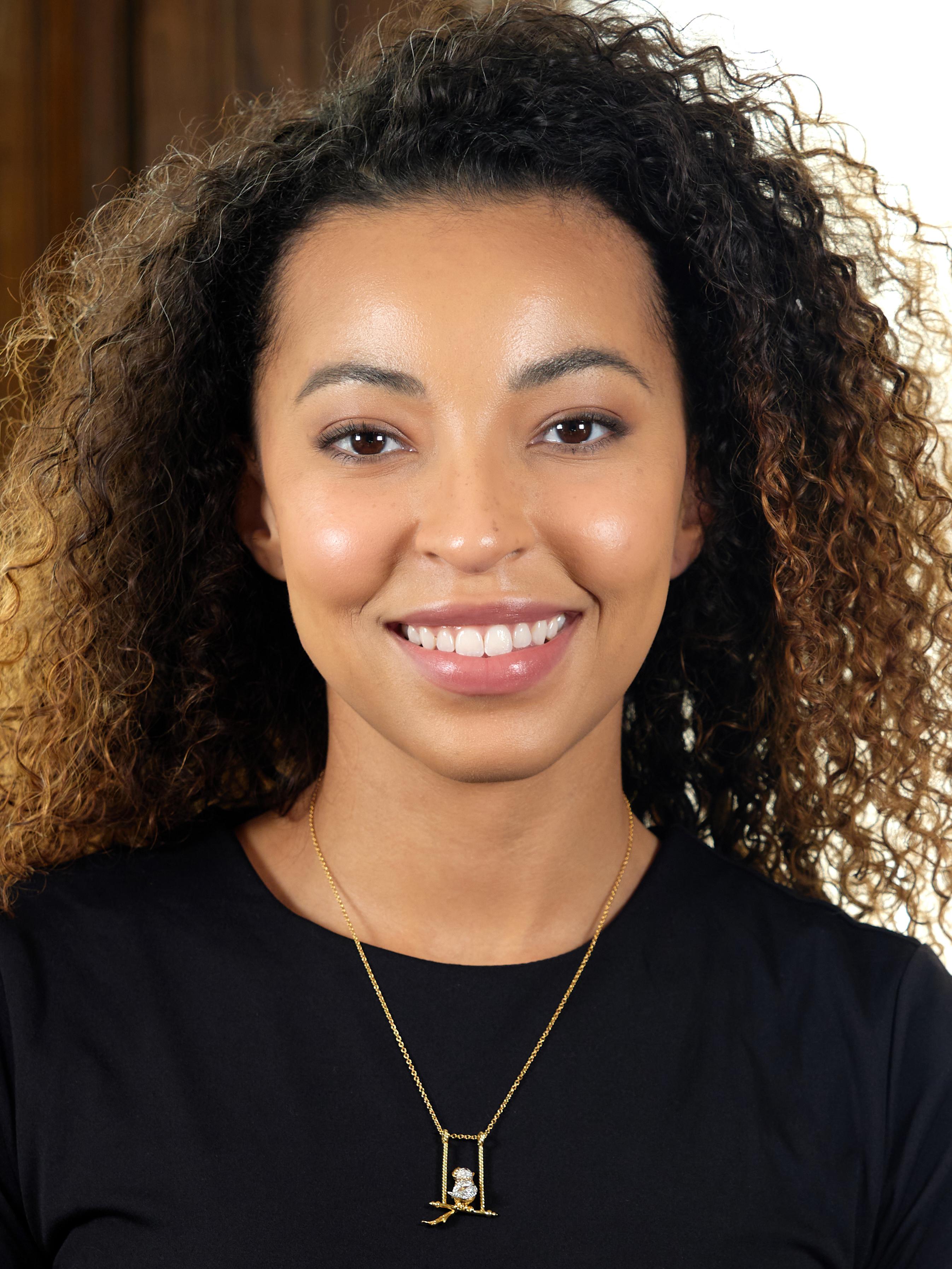 Diamond Ruby Platinum 18 Karat Yellow Gold Bird-On-A-Swing Pendant Necklace