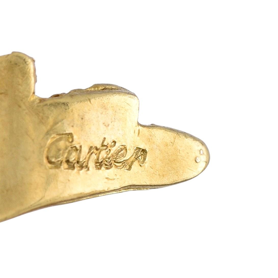 Cartier 1960 Enamel 18K Gold Platinum Vintage Whimsical Pelican Bird Fish Brooch