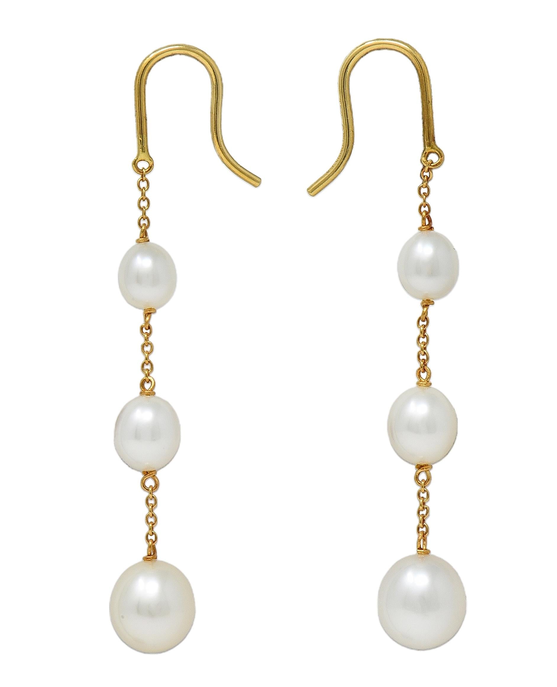 Elsa Peretti Tiffany & Co. Pearl 18K Pearls-By-The-Yard Drop Earrings
