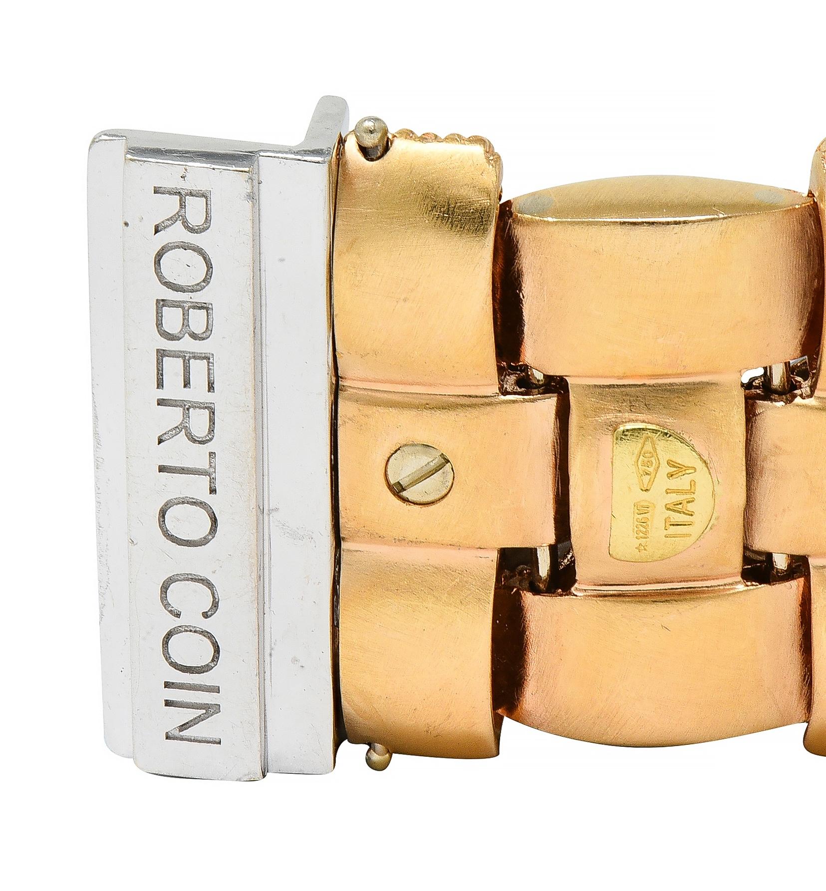 Roberto Coin 3.48 CTW Diamond Ruby 18K Two-Tone Gold Woven Magnifica Bracelet