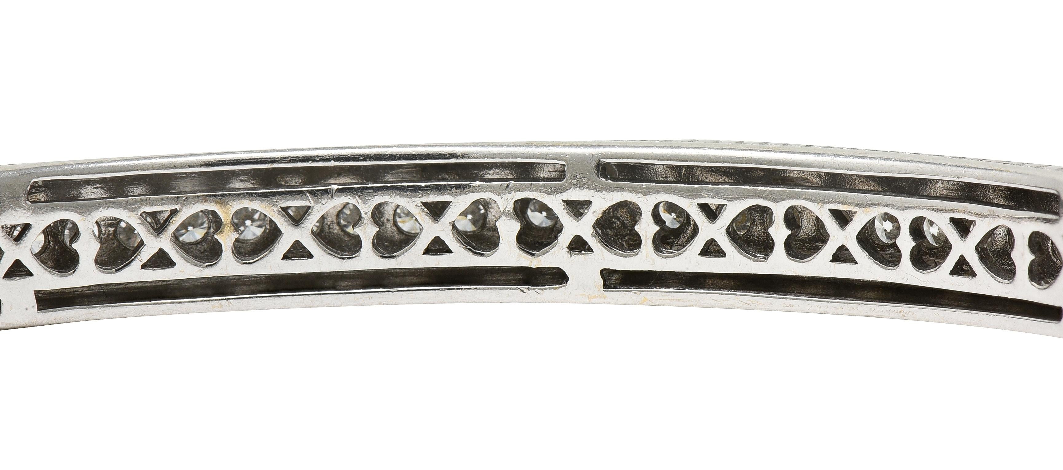 Judith Ripka 2000's Diamond 18 Karat White Gold Twisted Rope Bangle Bracelet