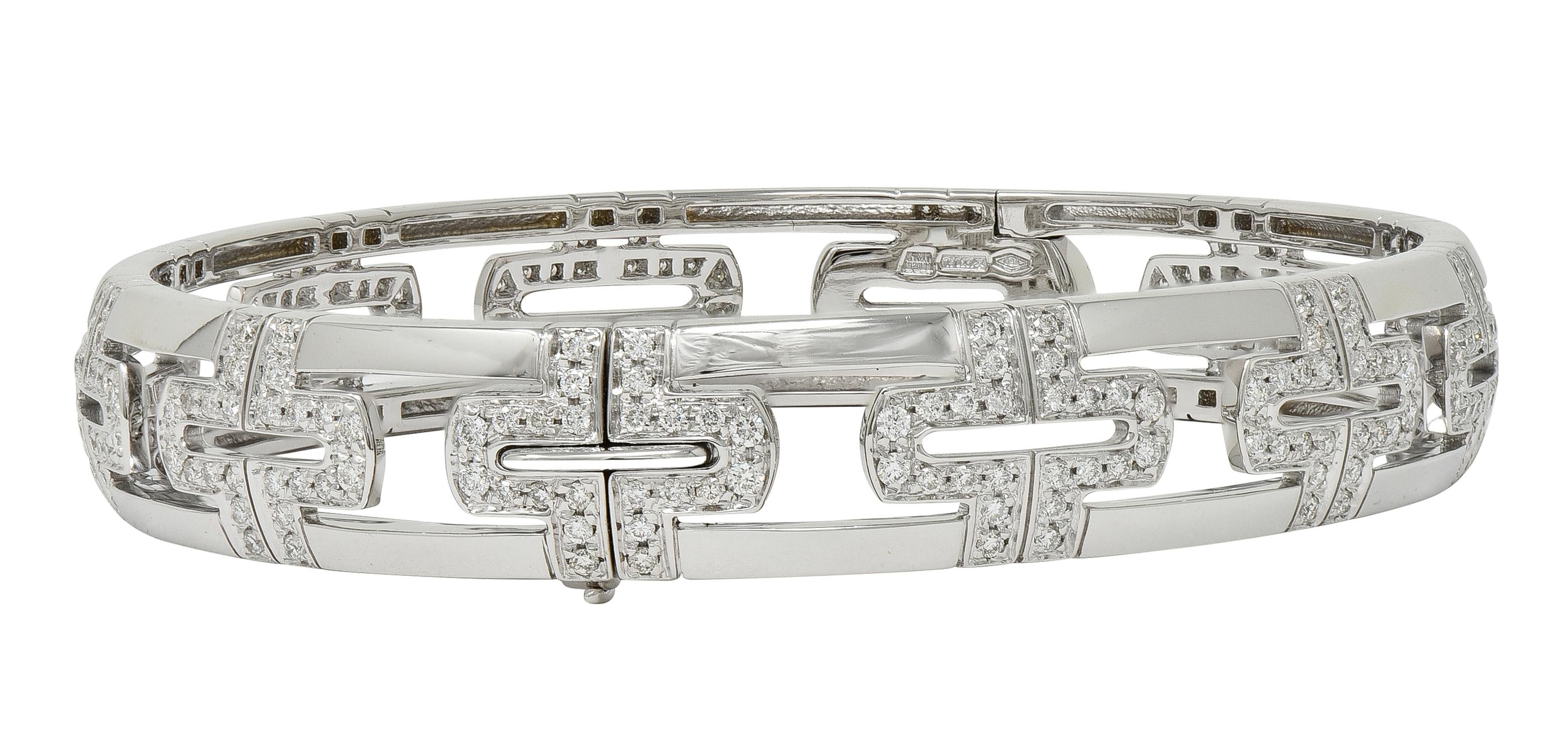 Bulgari Contemporary 3.60 CTW Diamond 18K White Gold Parentesi Bangle Bracelet