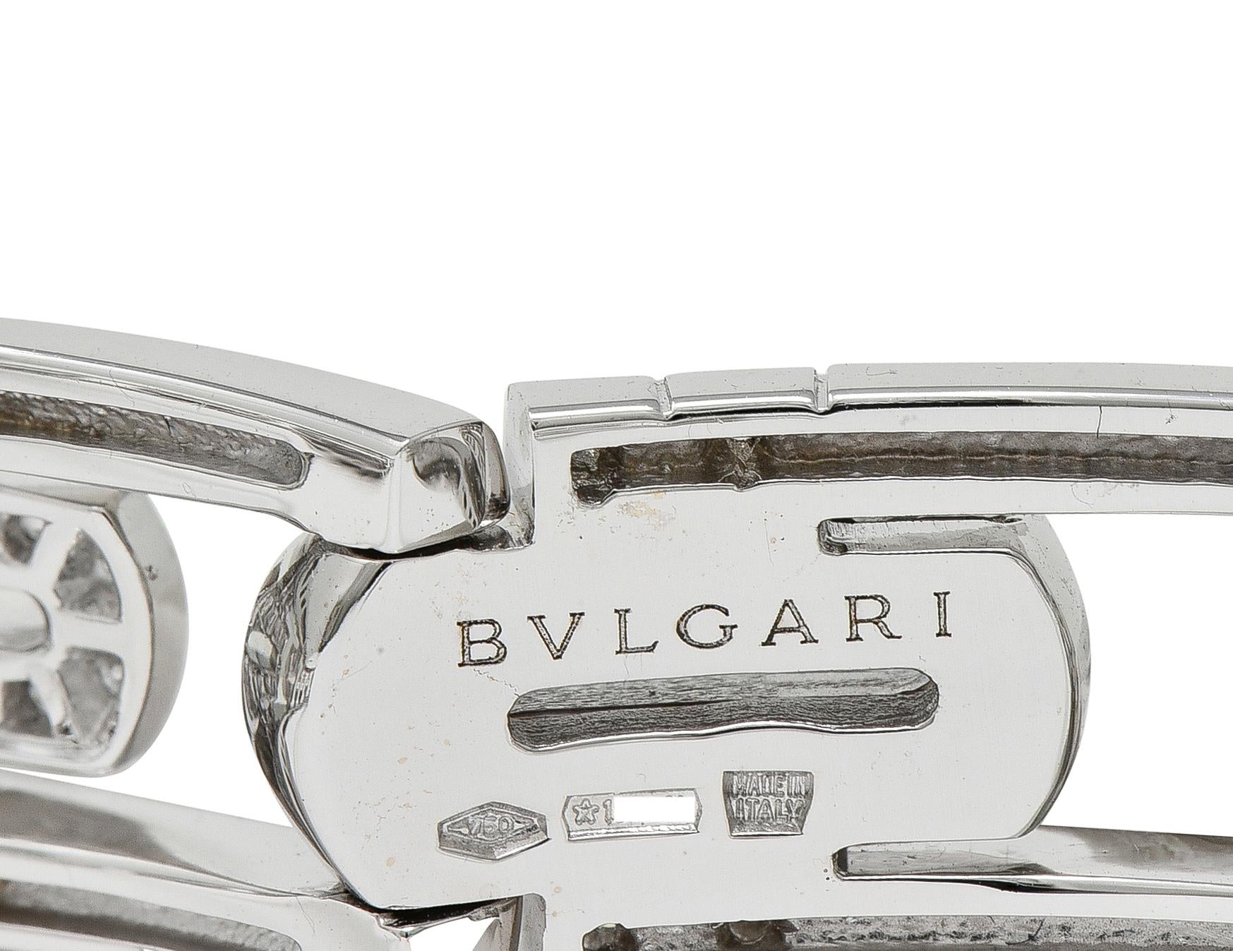 Bulgari Contemporary 3.60 CTW Diamond 18K White Gold Parentesi Bangle Bracelet