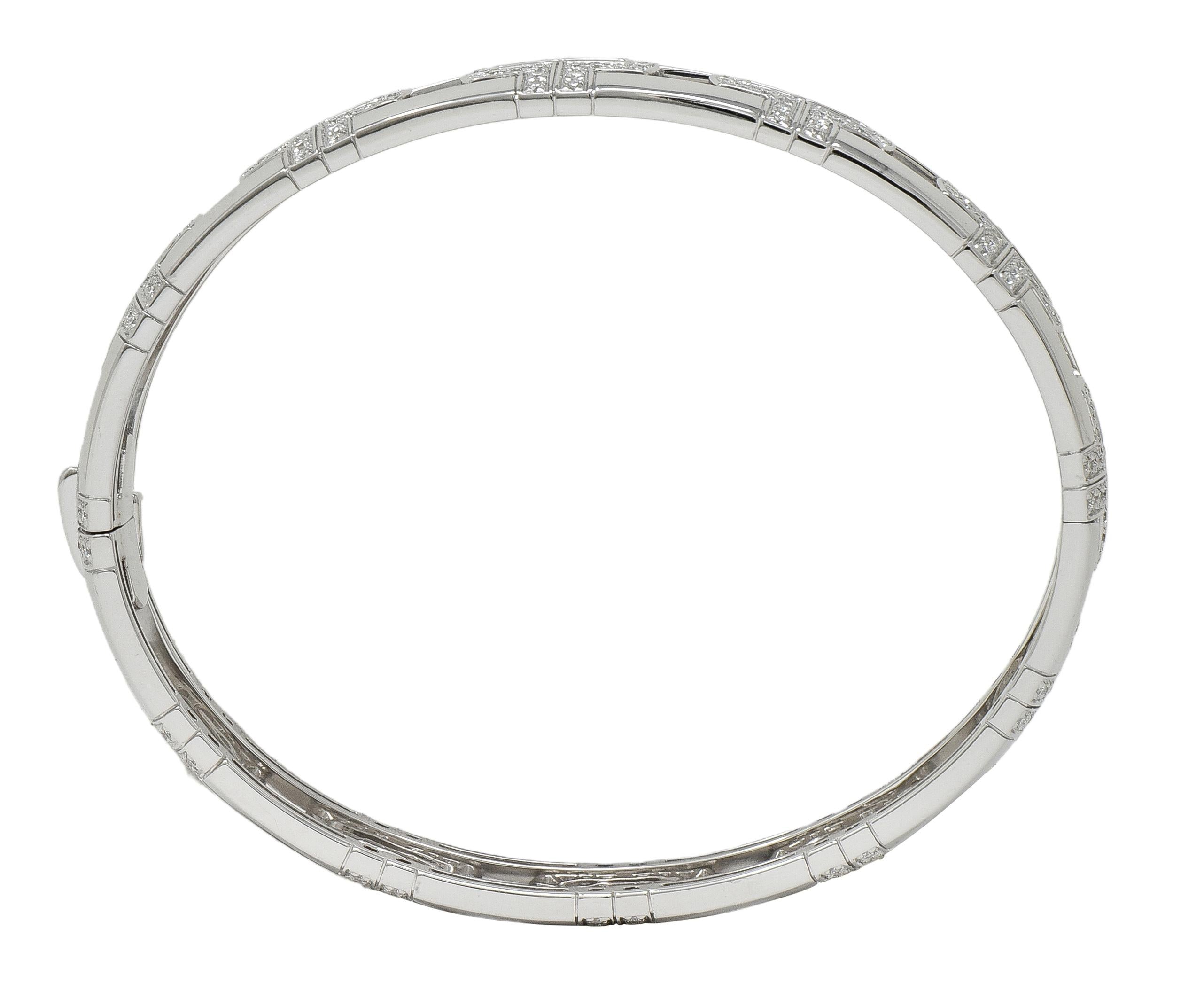 Bulgari Contemporary 3.60 CTW Diamond 18K White Gold Parentesi Bangle Bracelet