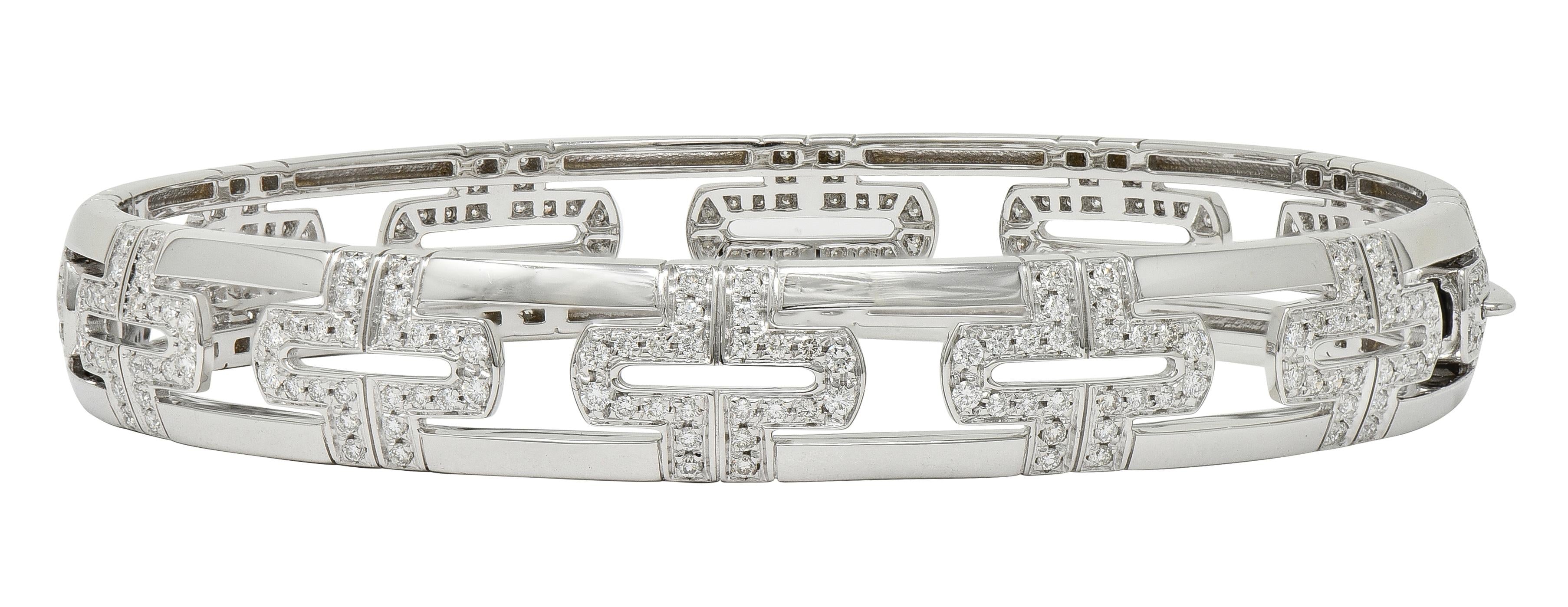 Bulgari Contemporary 3.60 CTW Diamond 18K White Gold Parentesi Bangle Bracelet