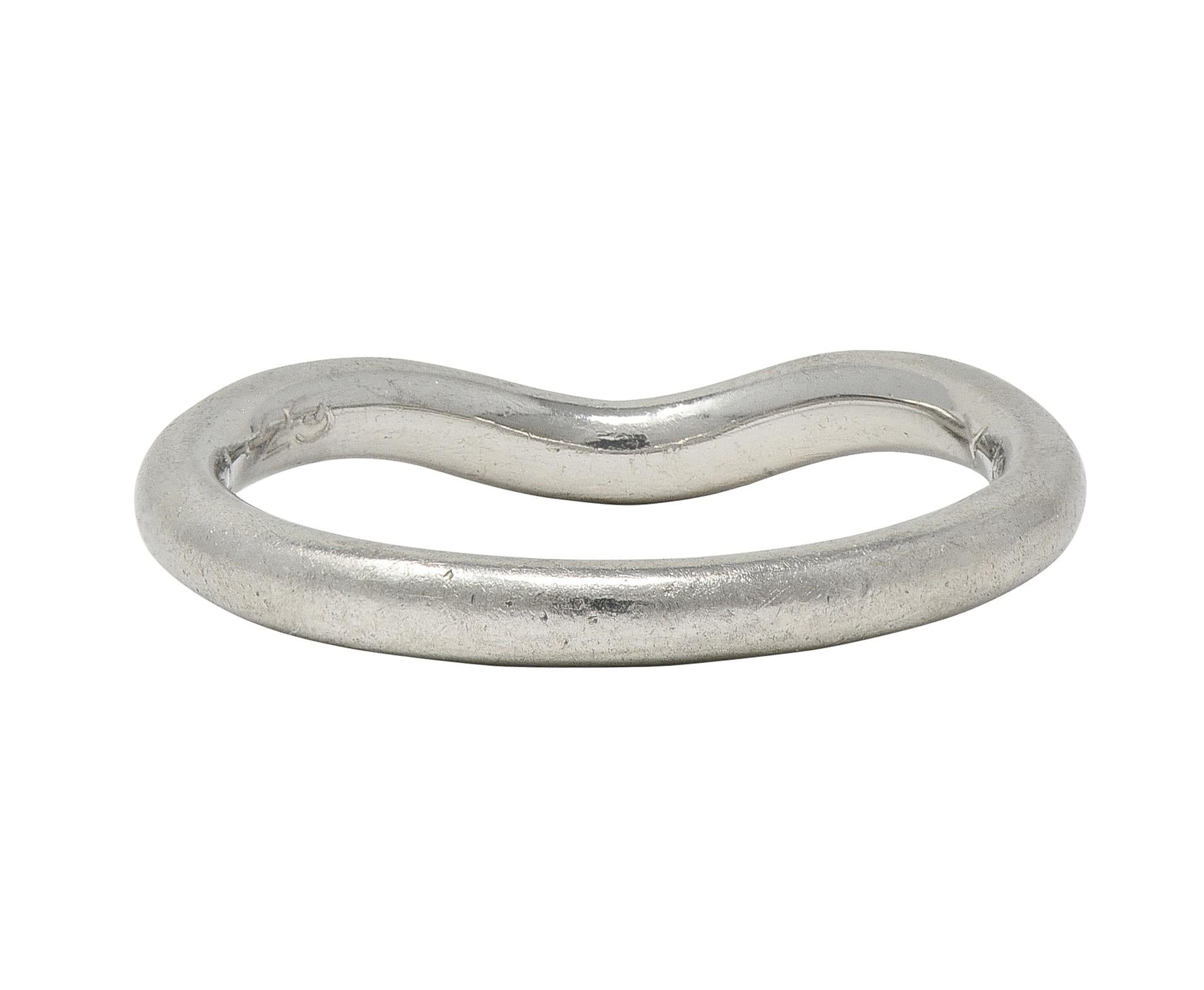 Elsa Peretti Tiffany & Co. Diamond Platinum Vintage Contour Wedding Band Ring